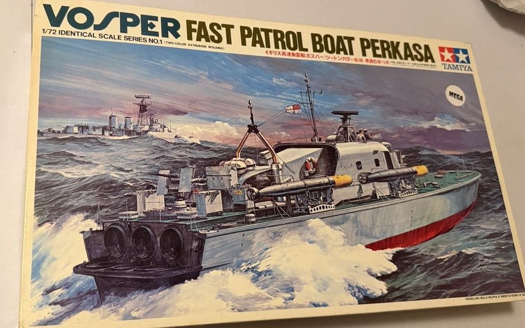 Vintage Tamiya 1/72 Vosper Fast Patrol Boat Perkasa Model Kit 7201 Motorize Seal 3