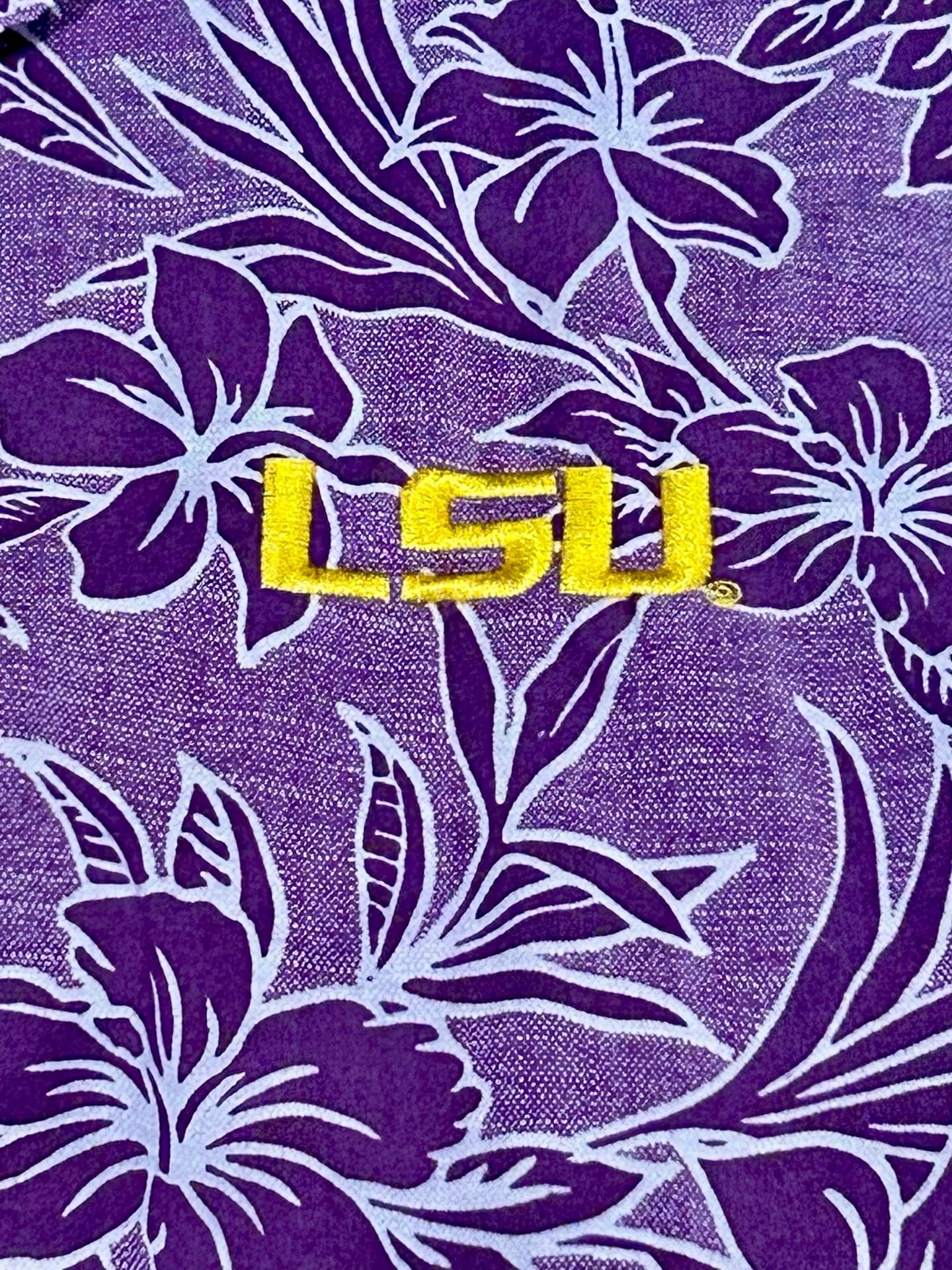Tommy Bahama LSU Tigers Silk Short Sleeve Shirt Size S 3