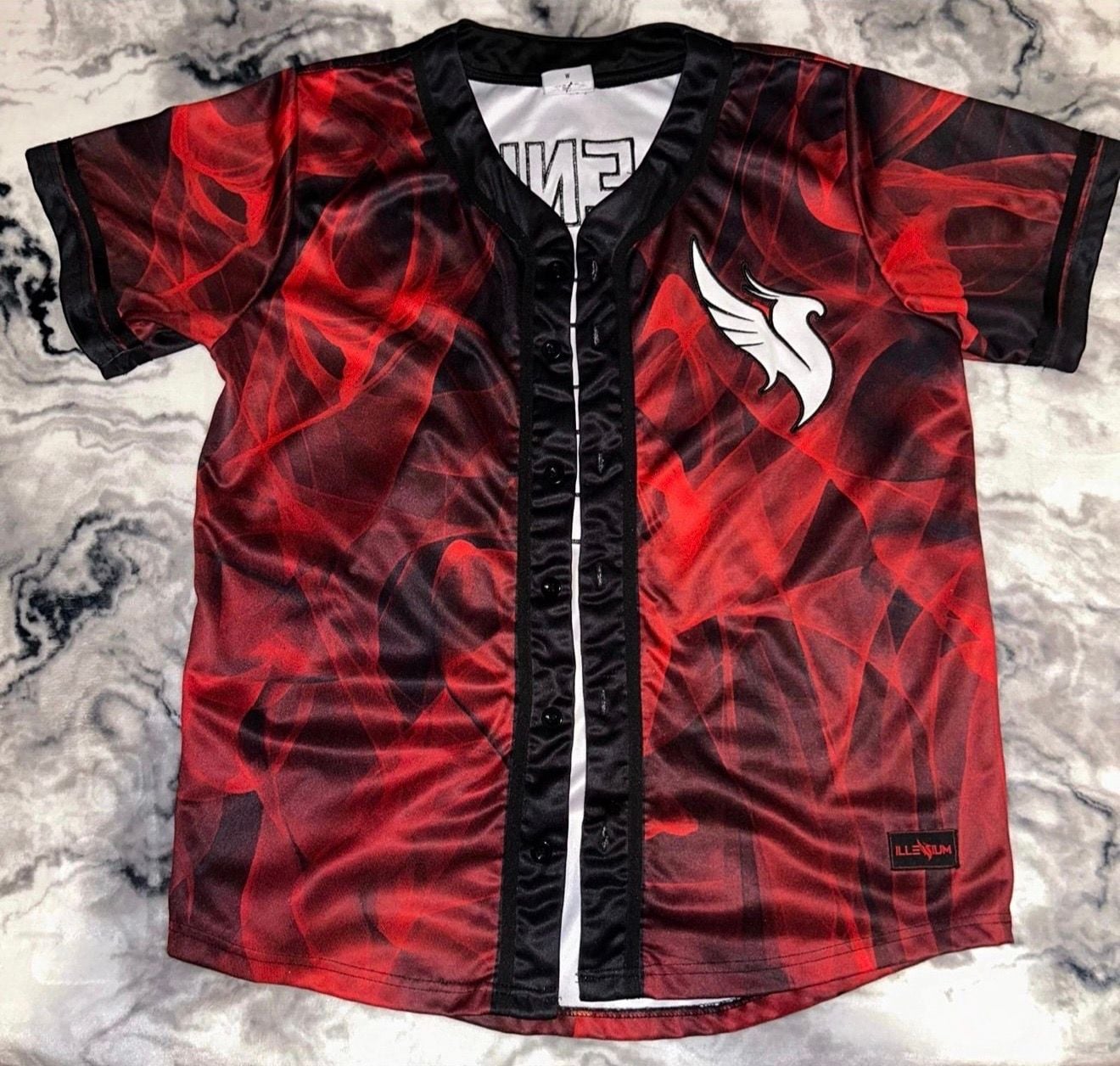 Illenium Red Smoke Baseball Jersey Size M 3