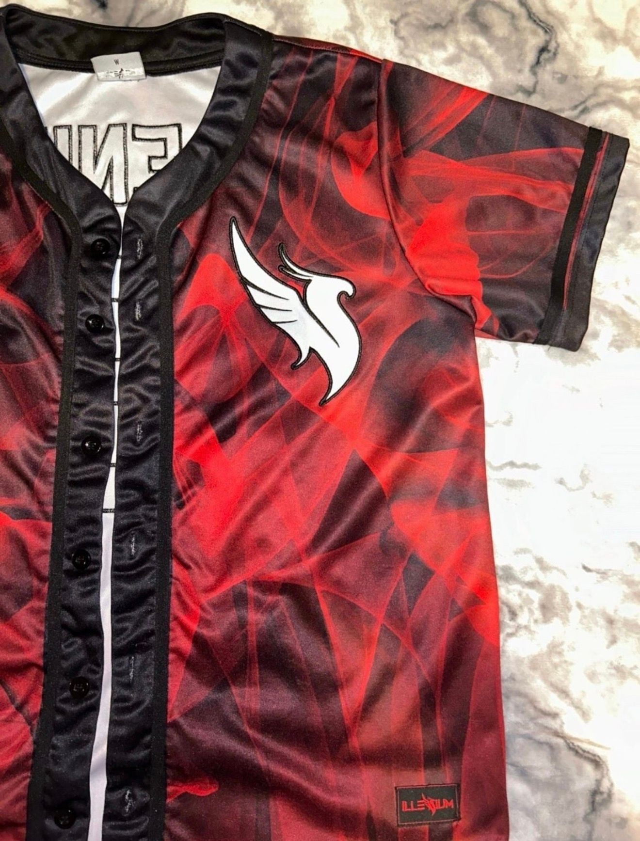 Illenium Red Smoke Baseball Jersey Size M 4