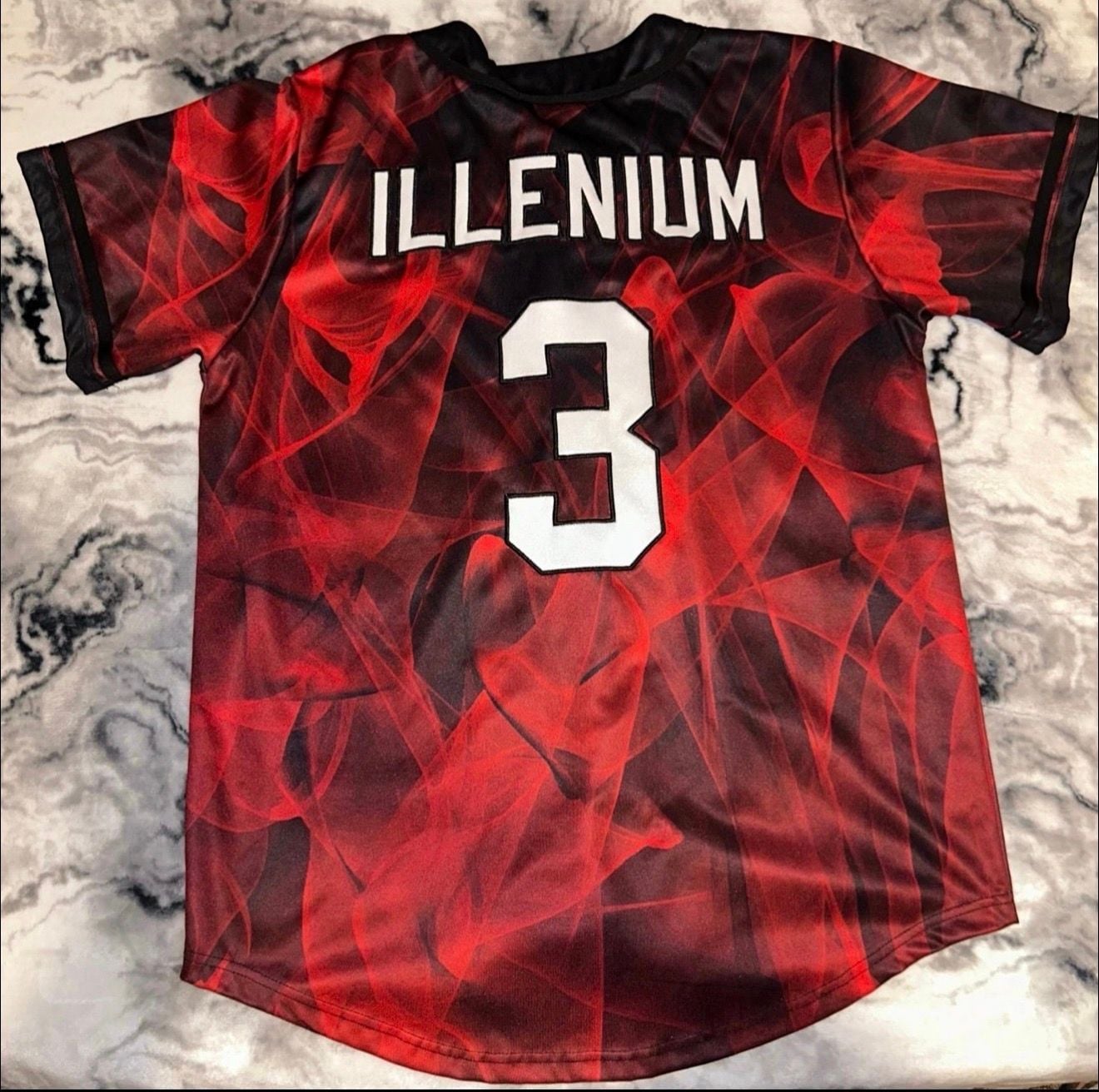 Illenium Red Smoke Baseball Jersey Size M 7