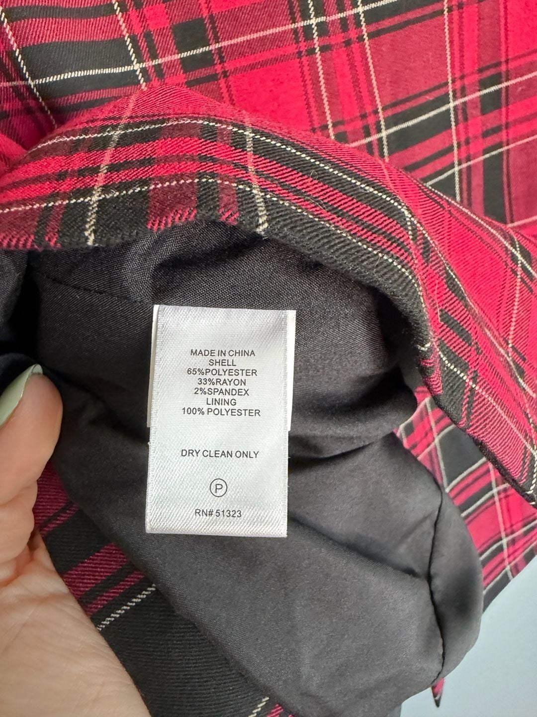 CeCe Plaid Double Breasted Blazer Size 8 Red Black 5