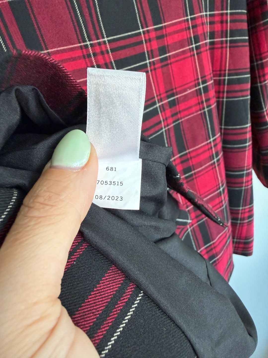 CeCe Plaid Double Breasted Blazer Size 8 Red Black 6