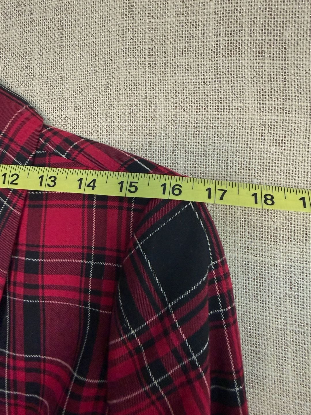 CeCe Plaid Double Breasted Blazer Size 8 Red Black 7