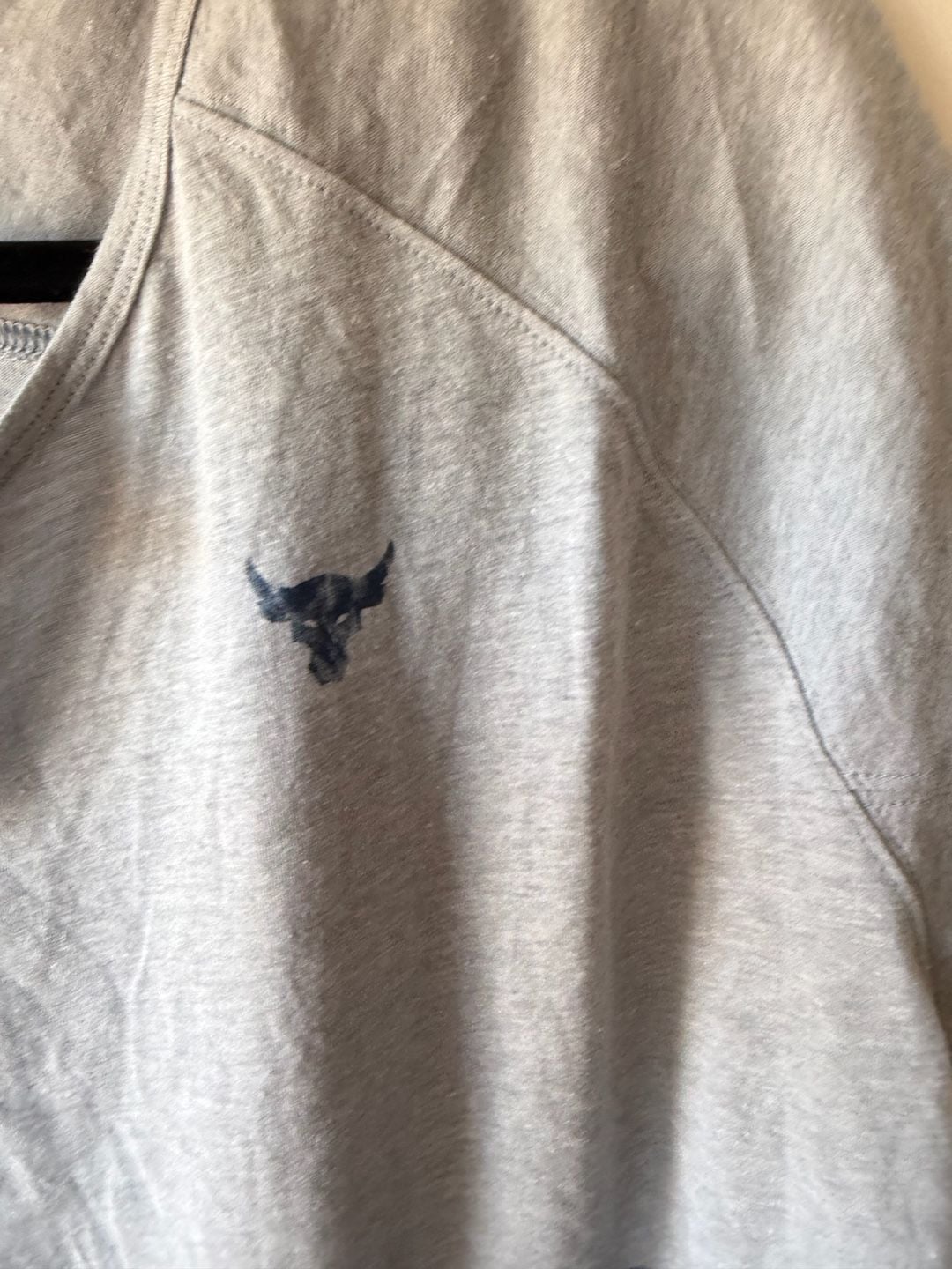 Under Armour Project Rock Respect Crop T-Shirt Size S Gray 4