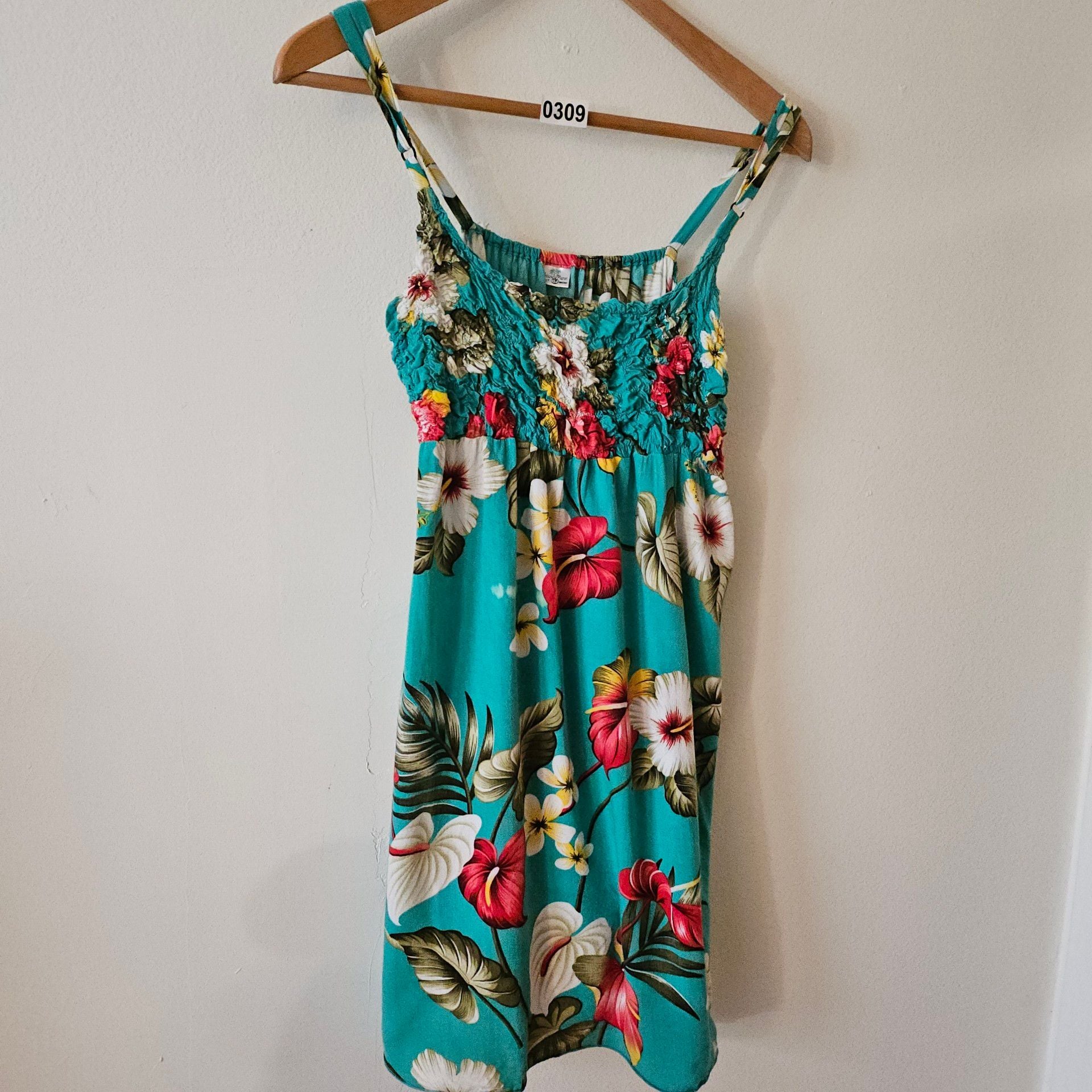 Island Planet Floral Sundress Teal 309 2