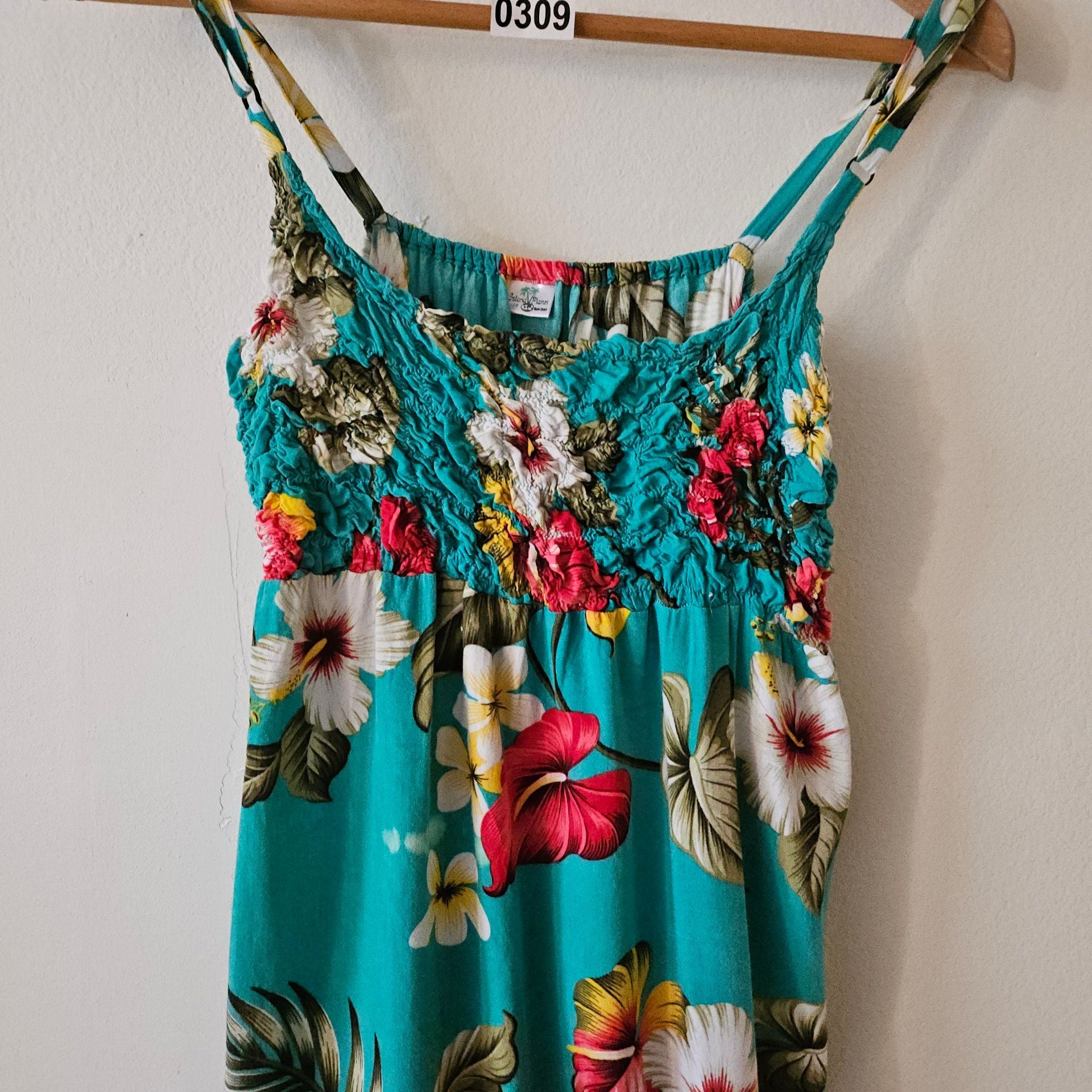 Island Planet Floral Sundress Teal 309 3