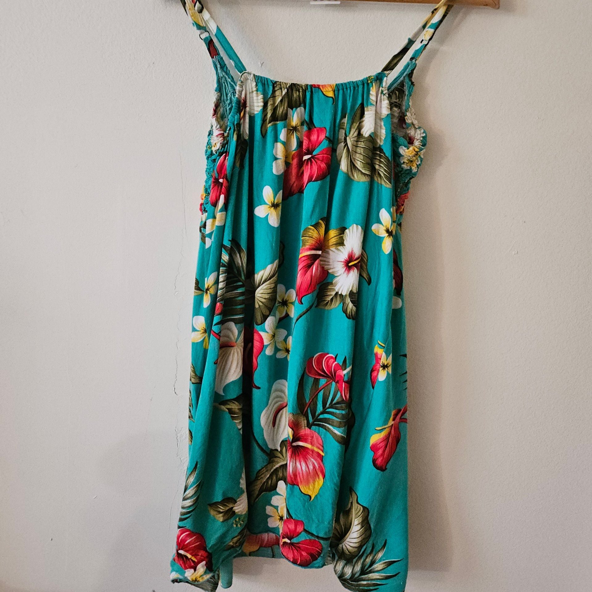 Island Planet Floral Sundress Teal 309 7