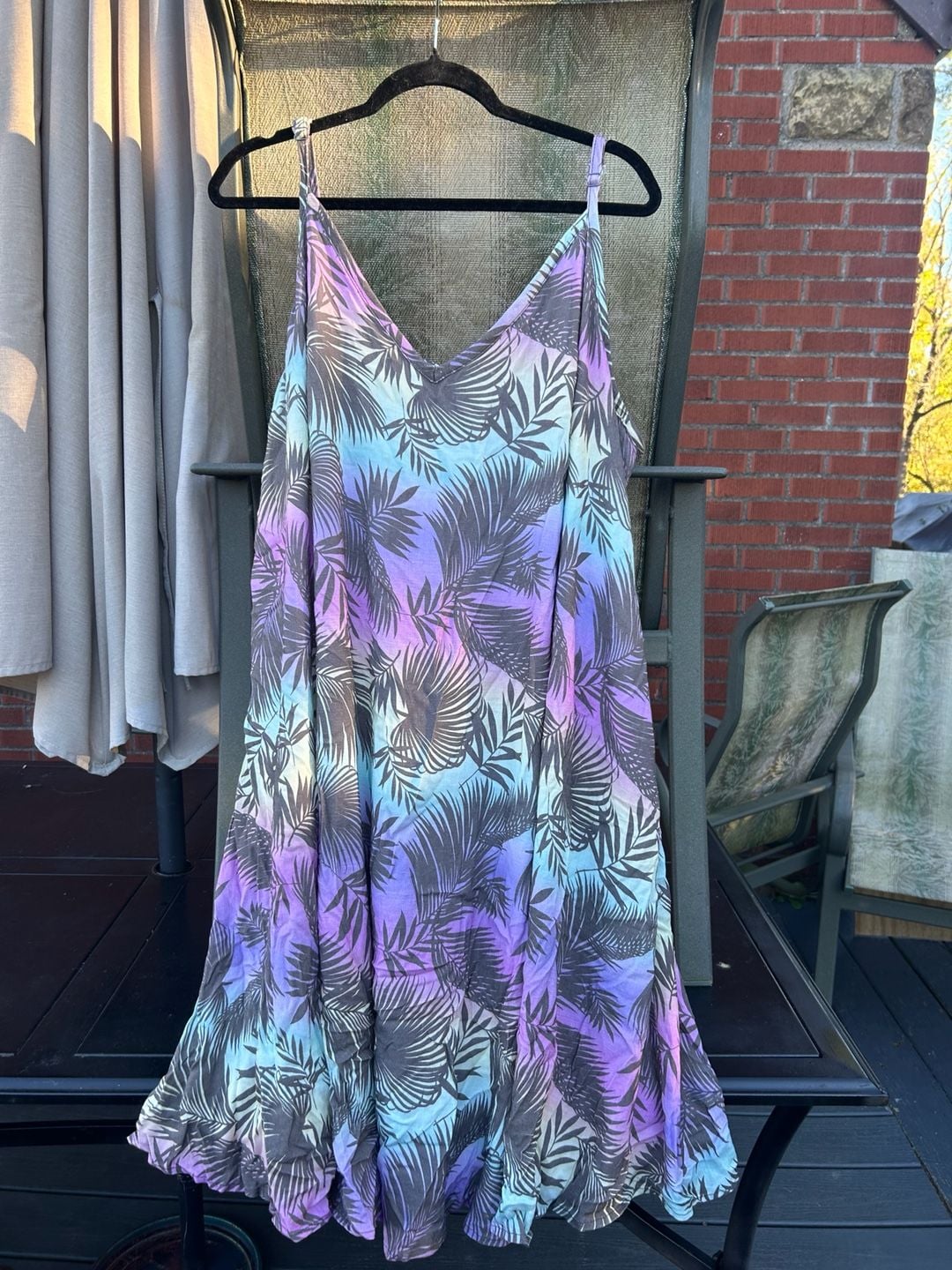 Torrid Palm Leaf Dress Size 2 Purple Blue Tropical Cami 2