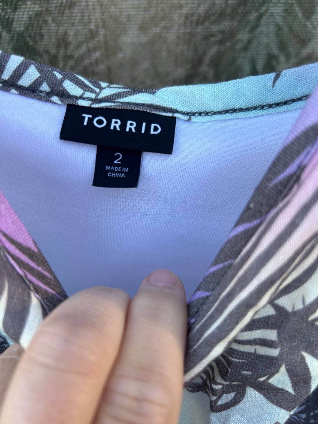 Torrid Palm Leaf Dress Size 2 Purple Blue Tropical Cami 3