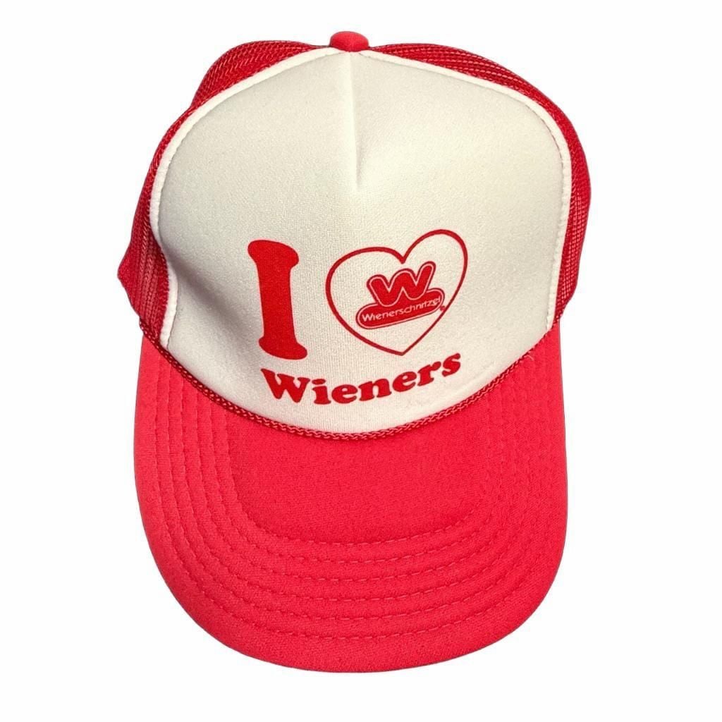 Wienerschnitzel I Love Wieners Red White Mesh Trucker Hat Otto Snapback Cap 2