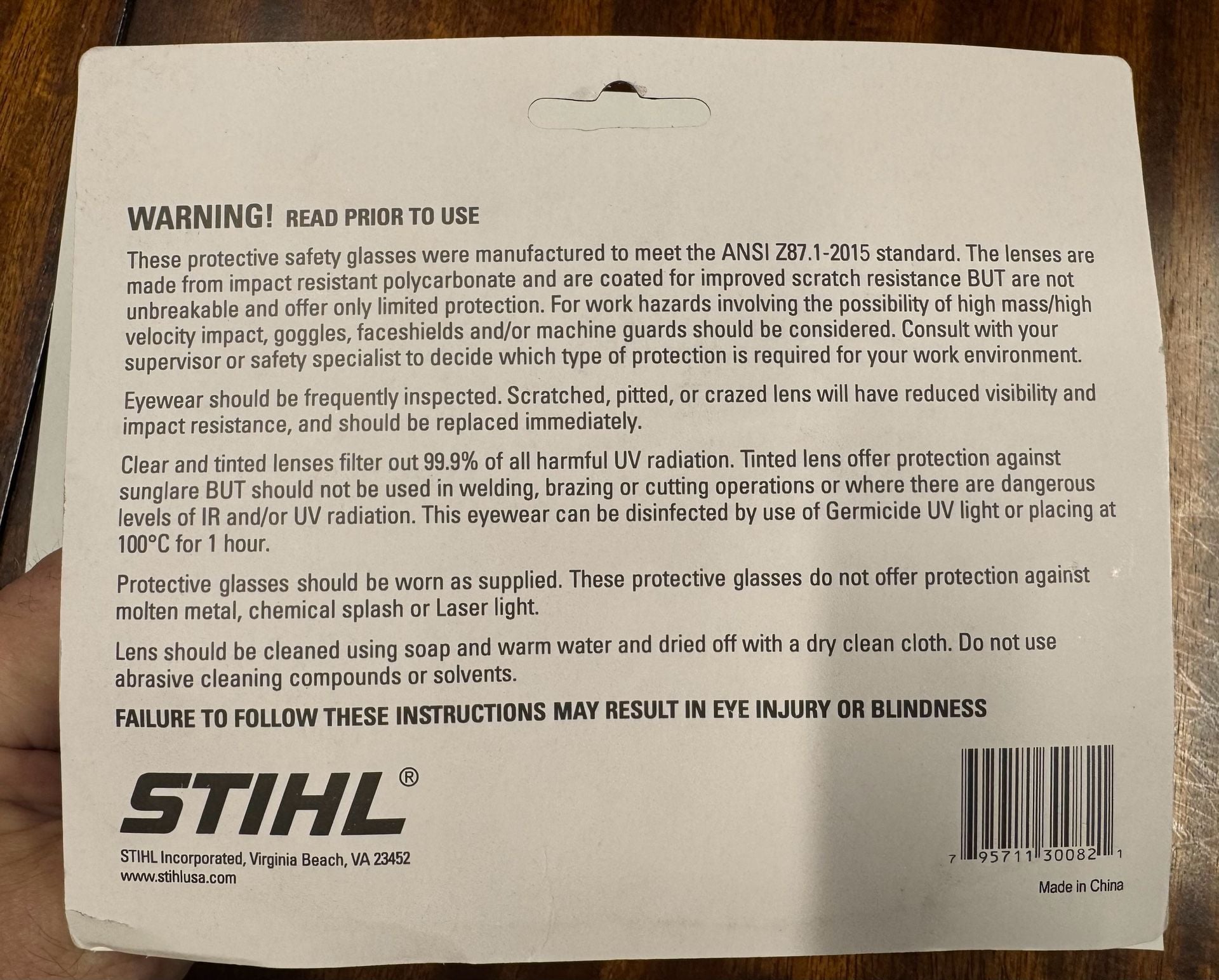 Stihl Timbersports Protective Safety Glasses 3