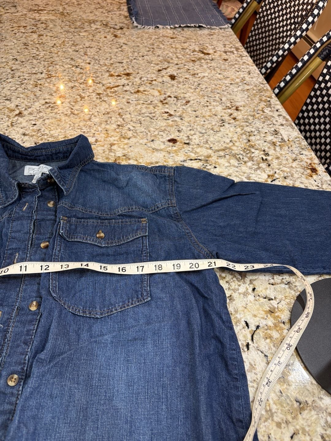 Sofia Jeans by Sofia Vergara Denim Shirt Size S (4-6) Blue Long Sleeve Top 3