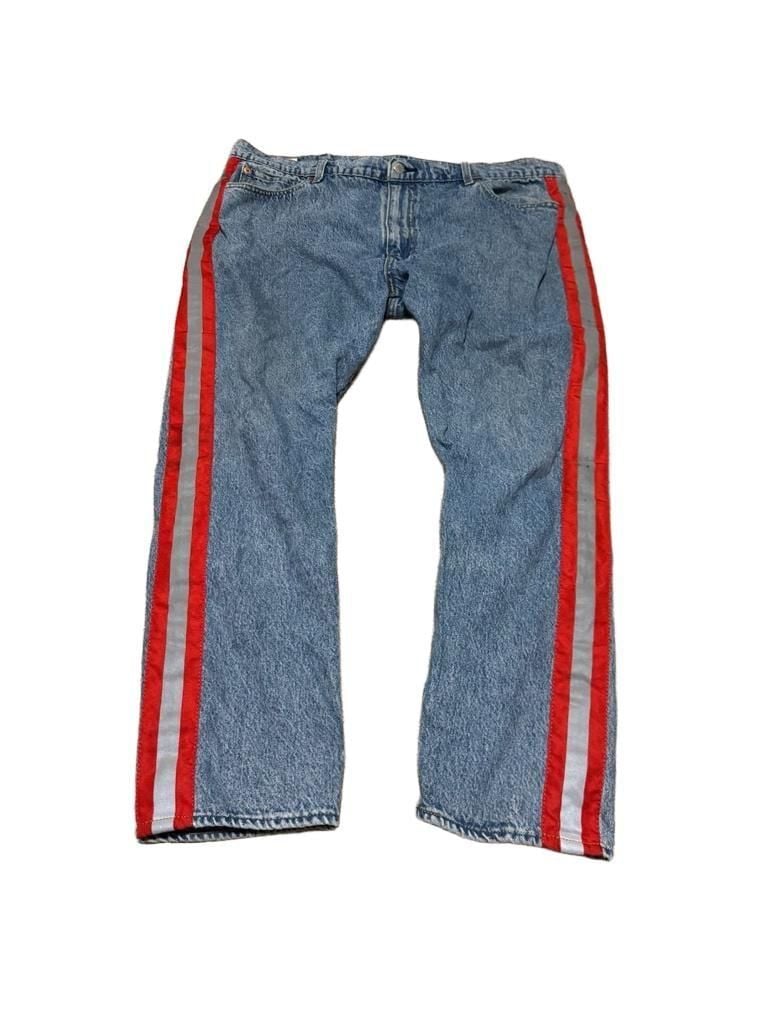Levi's 512 Slim Taper Jeans Size 42x30 Light Wash Red Stripe Side Tape 2