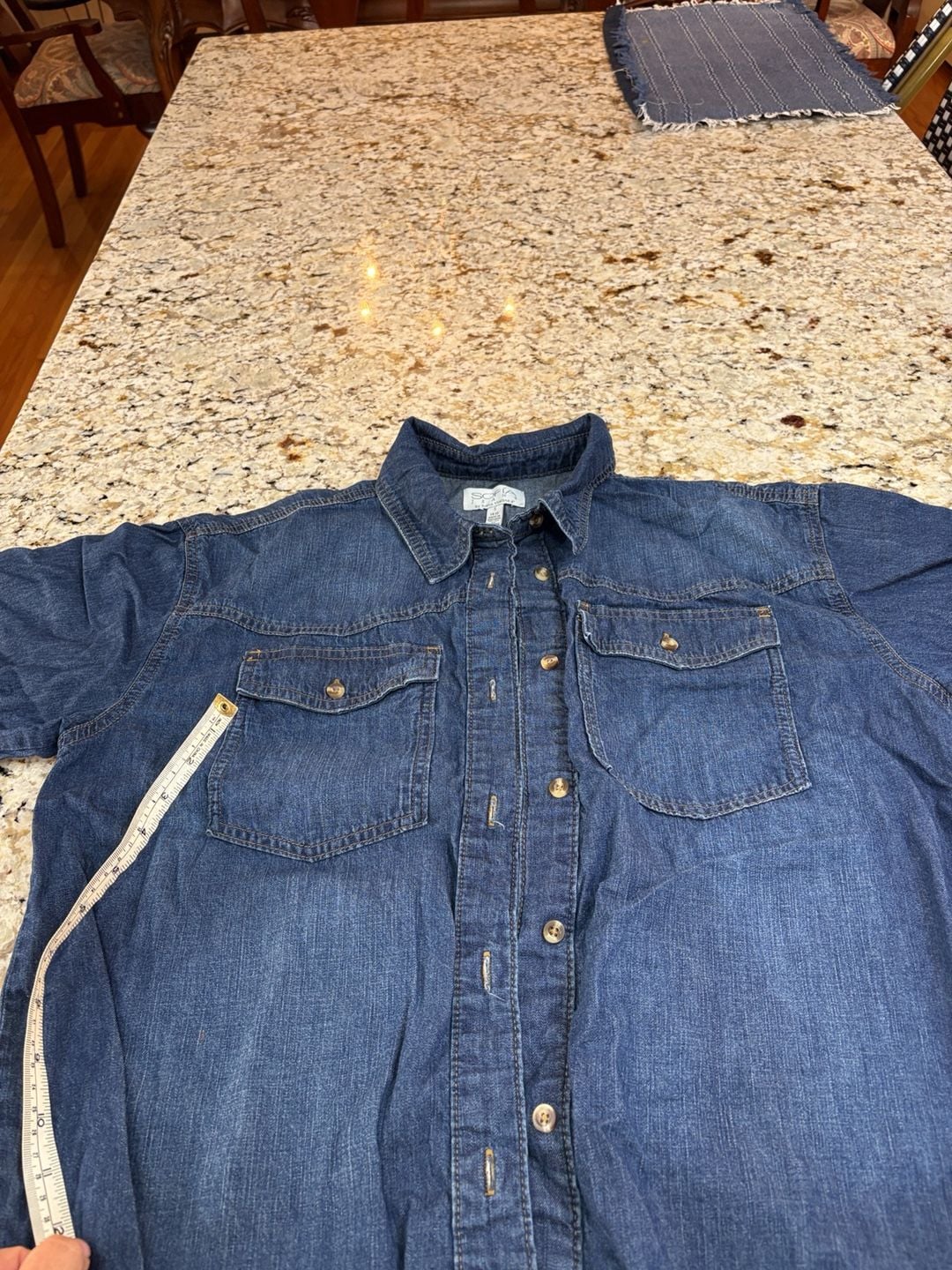 Sofia Jeans by Sofia Vergara Denim Shirt Size S (4-6) Blue Long Sleeve Top 5