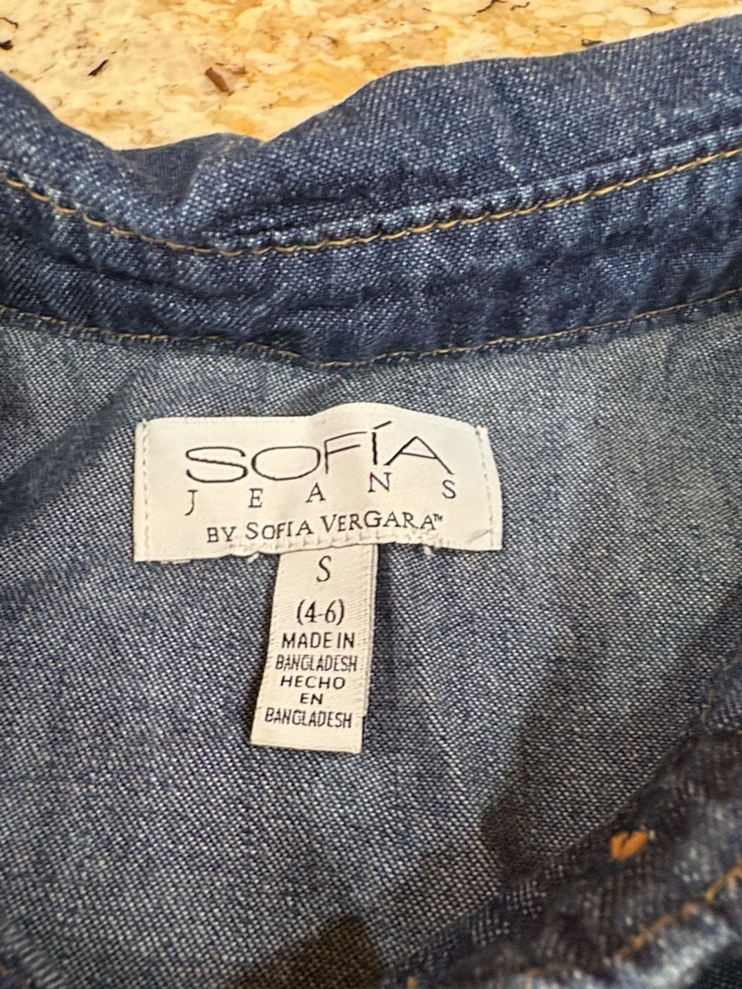 Sofia Jeans by Sofia Vergara Denim Shirt Size S (4-6) Blue Long Sleeve Top 6