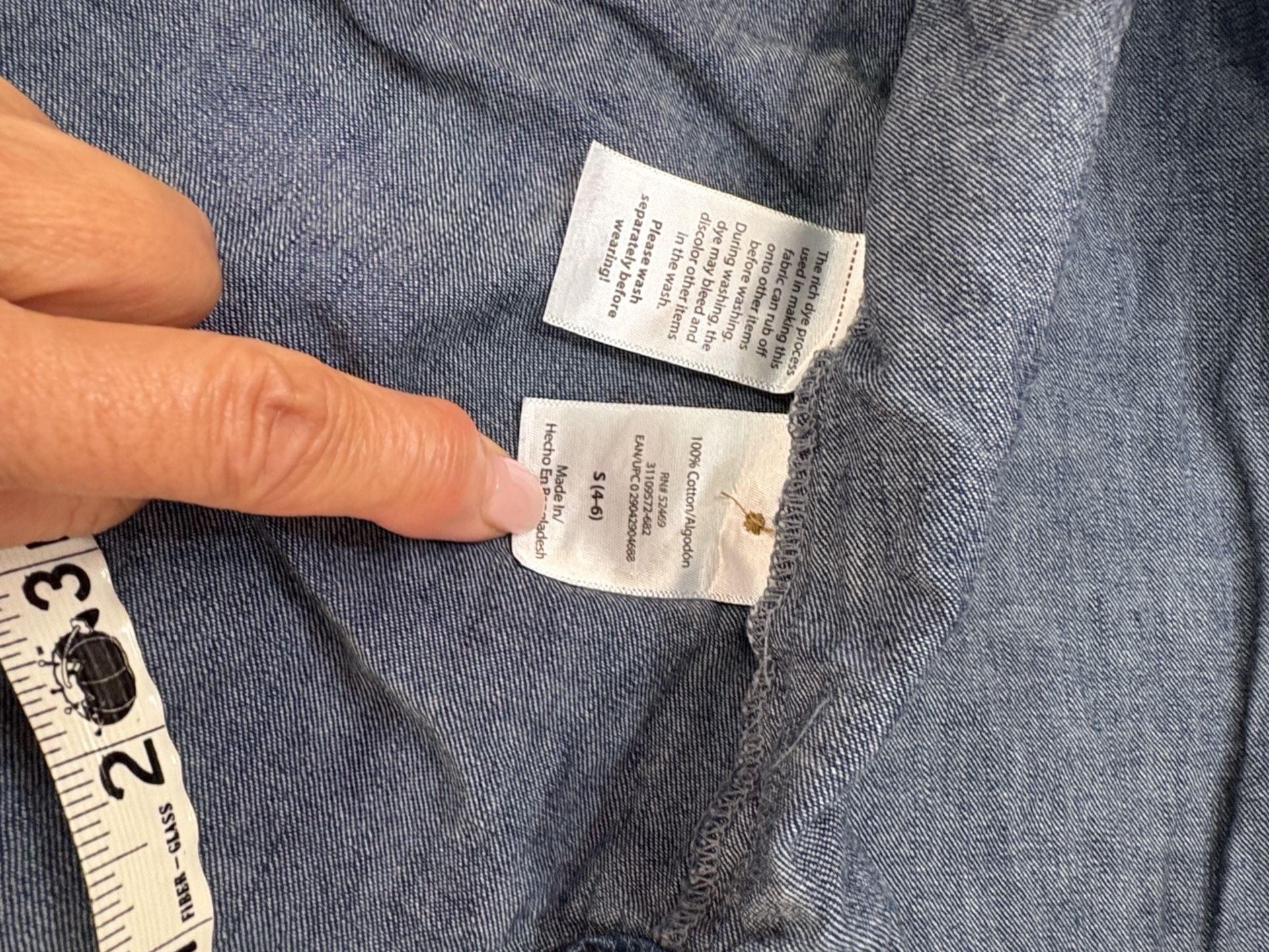 Sofia Jeans by Sofia Vergara Denim Shirt Size S (4-6) Blue Long Sleeve Top 7