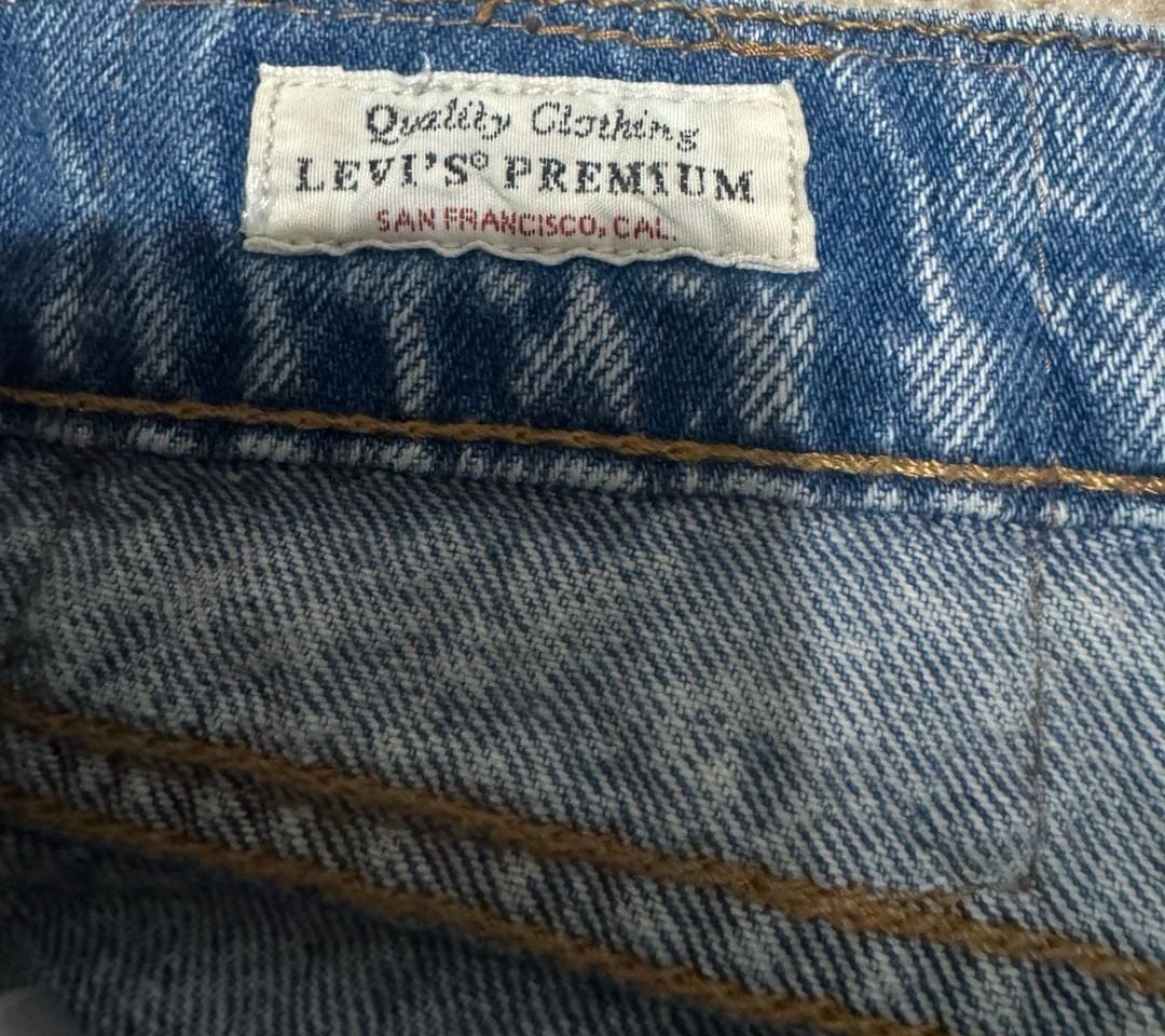 Levi's 512 Slim Taper Jeans Size 42x30 Light Wash Red Stripe Side Tape 4