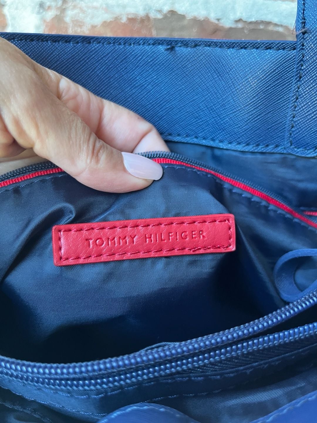 Tommy Hilfiger Canvas Striped Tote Bag Red White Blue 7