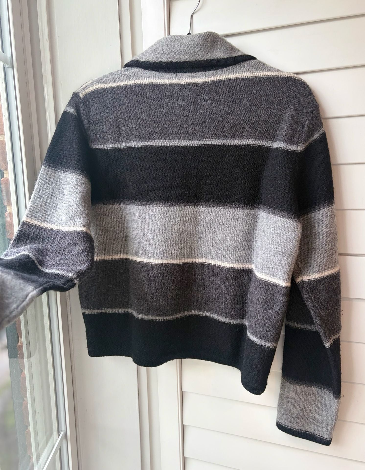 Vintage Pure Wool Stripe Button Down Cardigan Granola Girl Twee 3