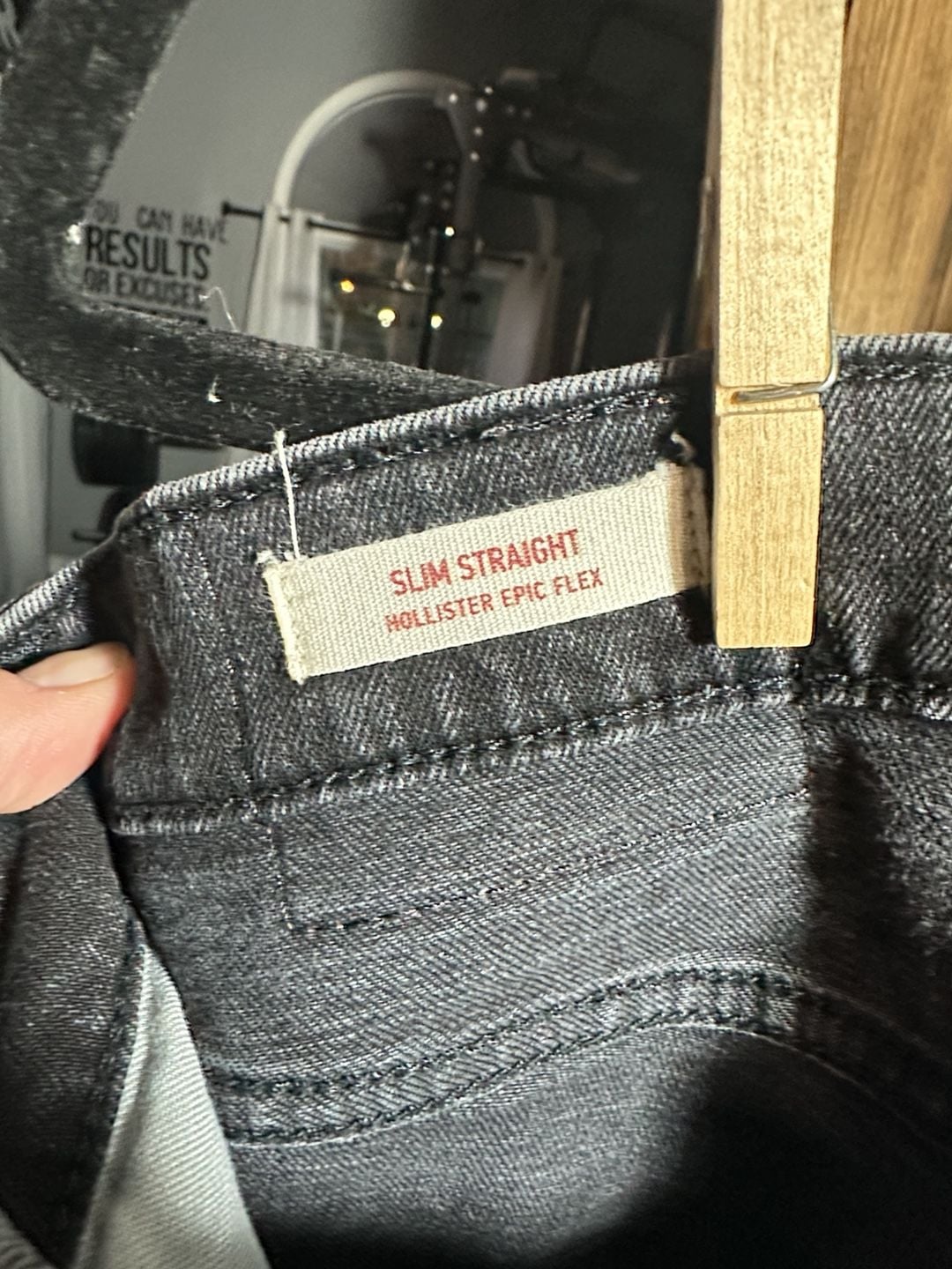 Hollister Slim Straight Jeans 30x34 Black Epic Flex 3