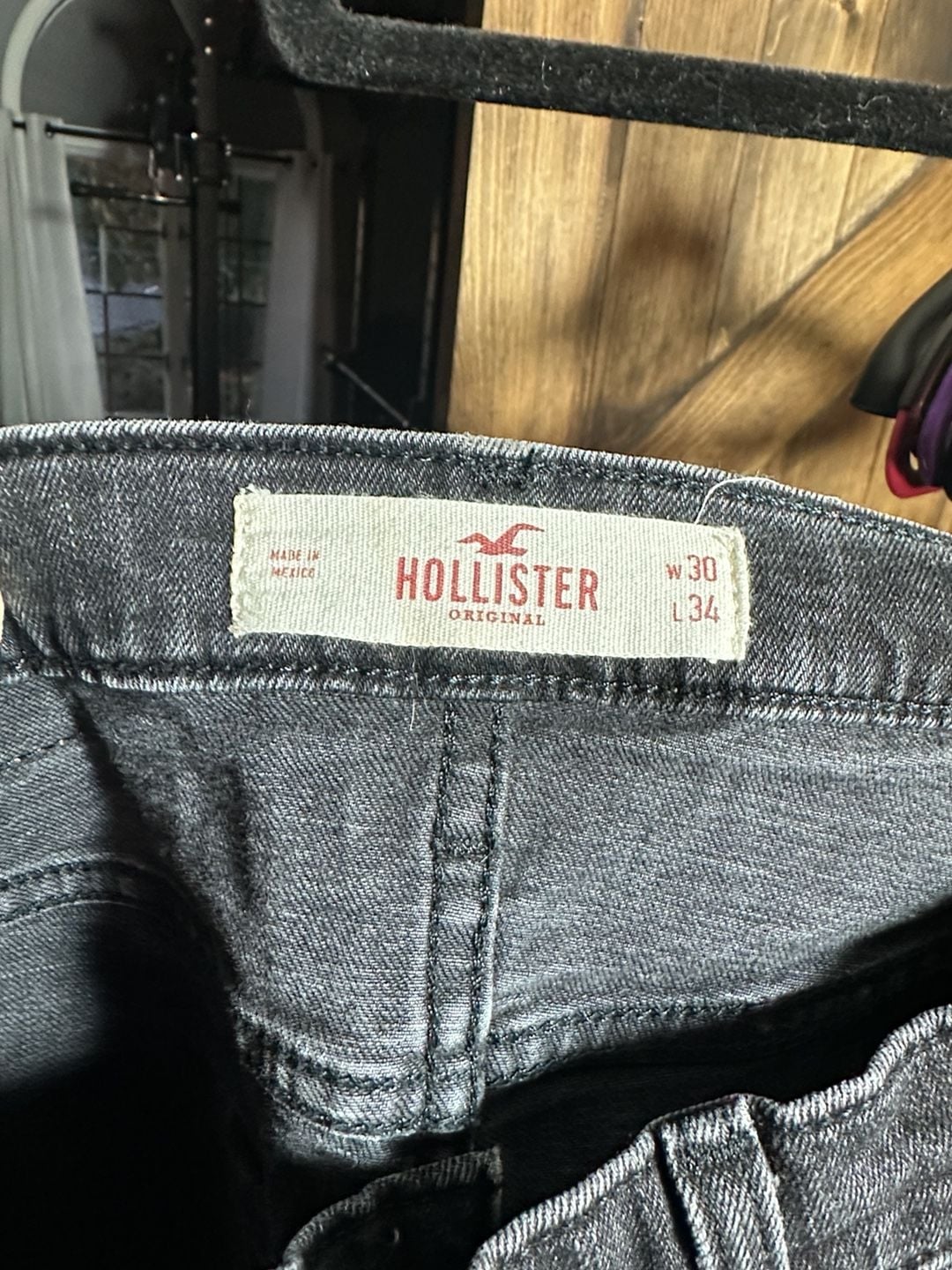 Hollister Slim Straight Jeans 30x34 Black Epic Flex 4