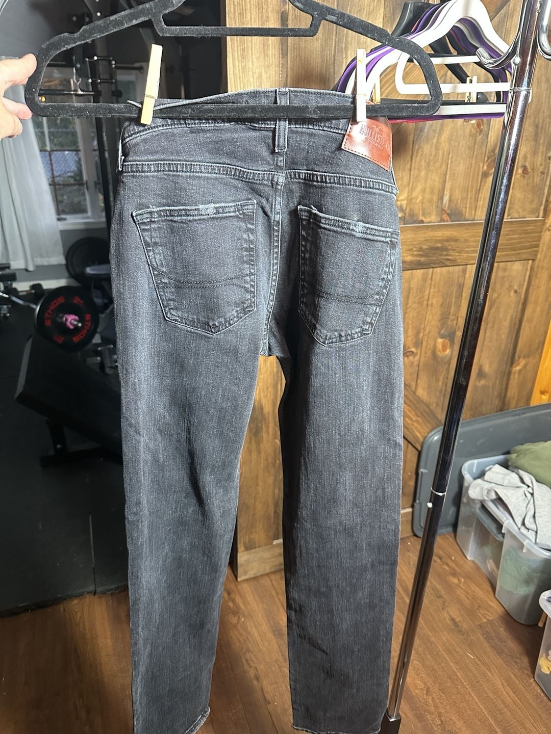 Hollister Slim Straight Jeans 30x34 Black Epic Flex 5