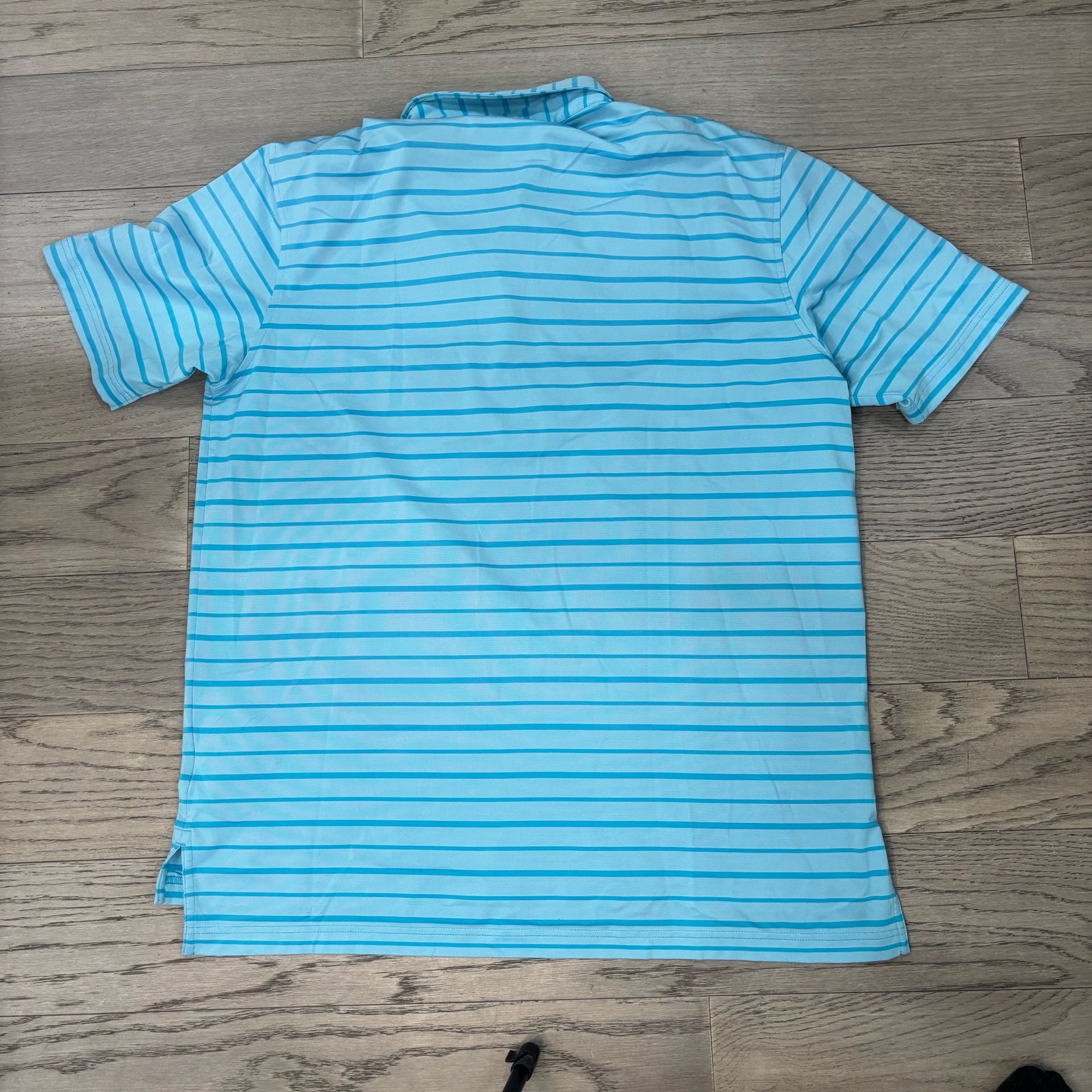 Peter Millar Pelican Hill Golf Polo Size L Blue Striped Short Sleeve 3