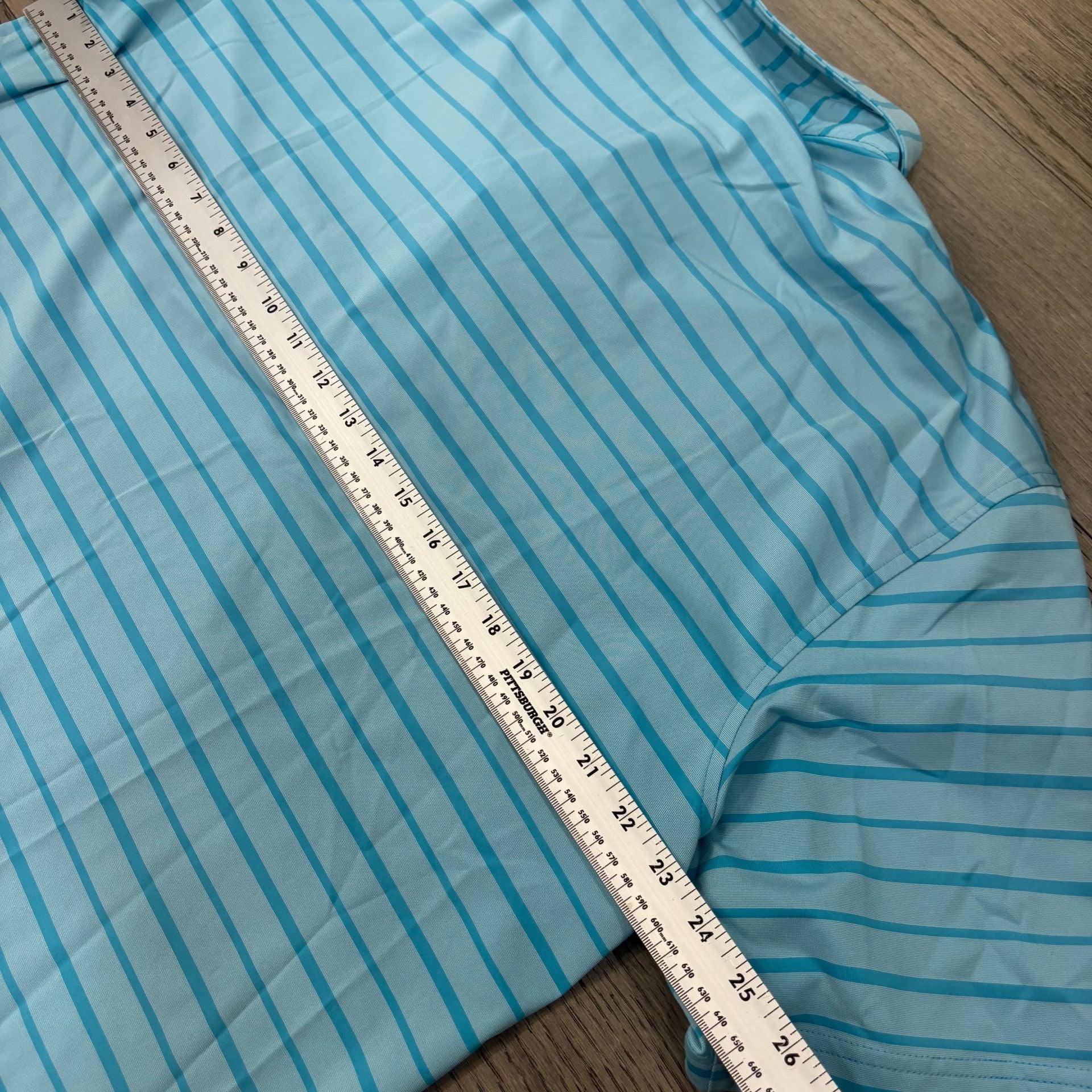 Peter Millar Pelican Hill Golf Polo Size L Blue Striped Short Sleeve 6