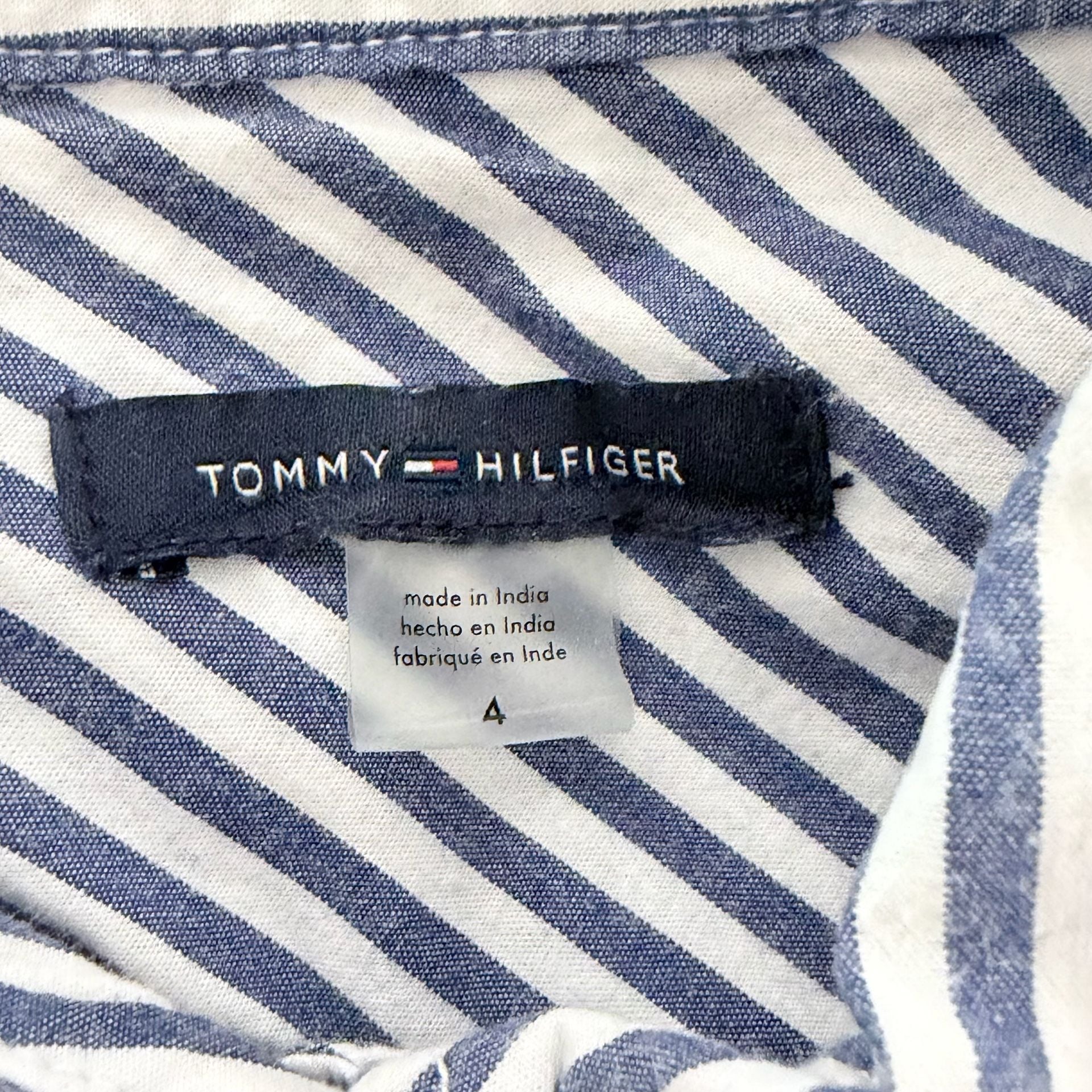 Tommy Hilfiger Striped Shirt Dress Size 4 Blue White 4