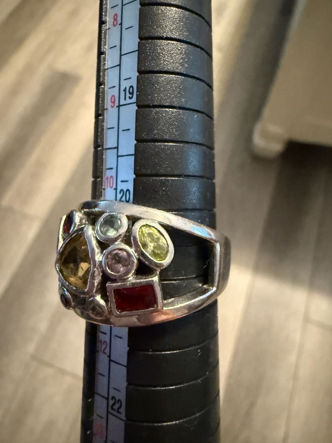 Lis A Sophia Multi-Stone Cocktail Ring Size 10.5 Silver Tone 4