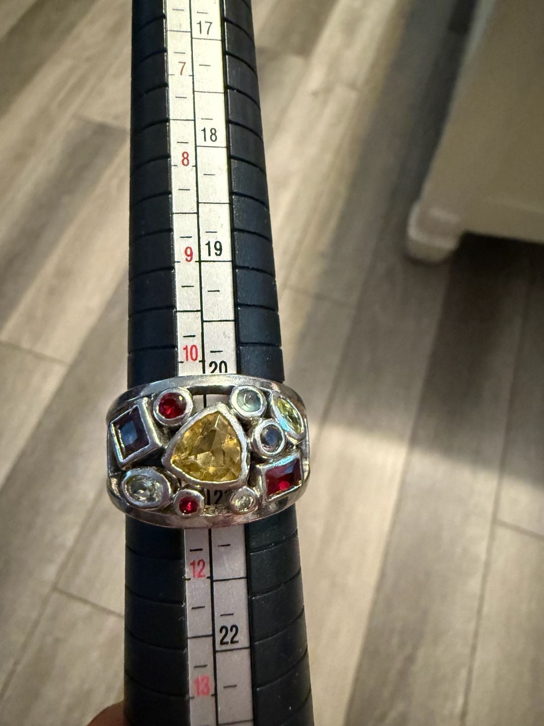Lis A Sophia Multi-Stone Cocktail Ring Size 10.5 Silver Tone 5