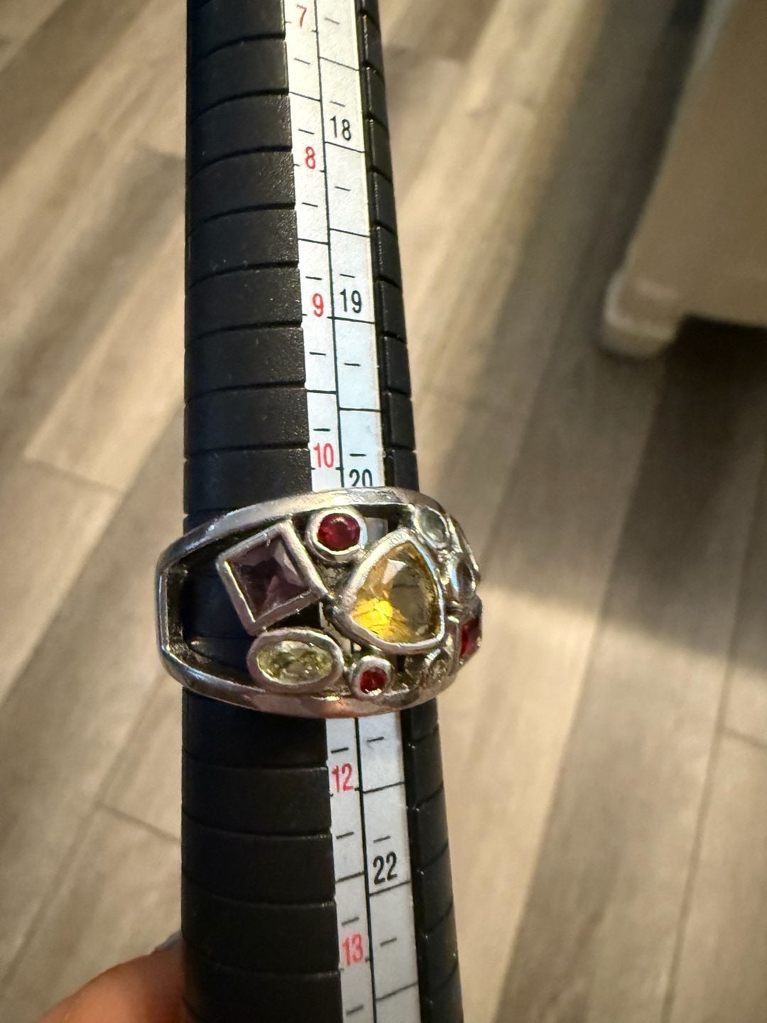 Lis A Sophia Multi-Stone Cocktail Ring Size 10.5 Silver Tone 6