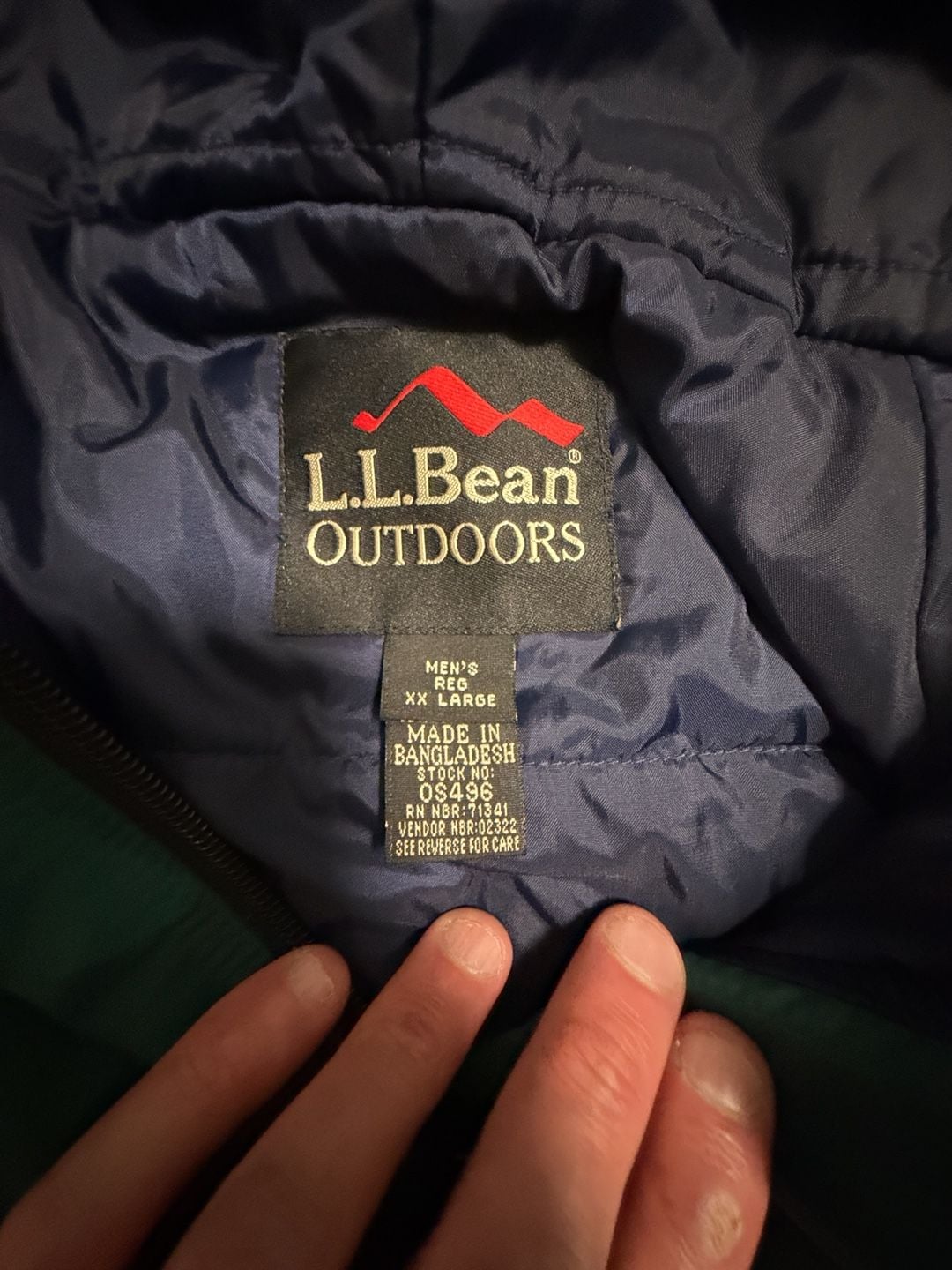 L.L.Bean Anorak Jacket Size XX-Large Green Thinsulate Pullover Hooded 4