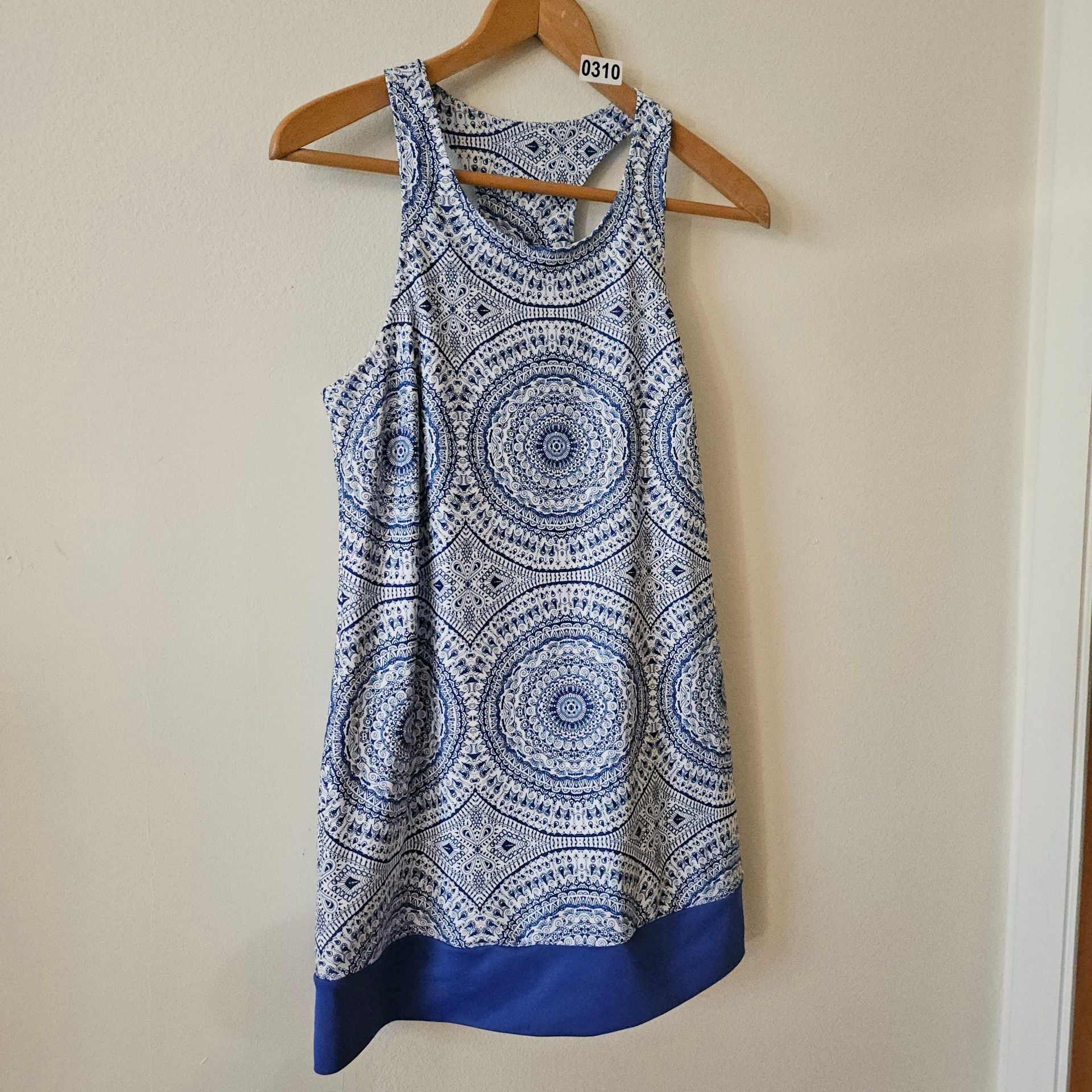 Kucheza Tank Dress white and Blue 310 2