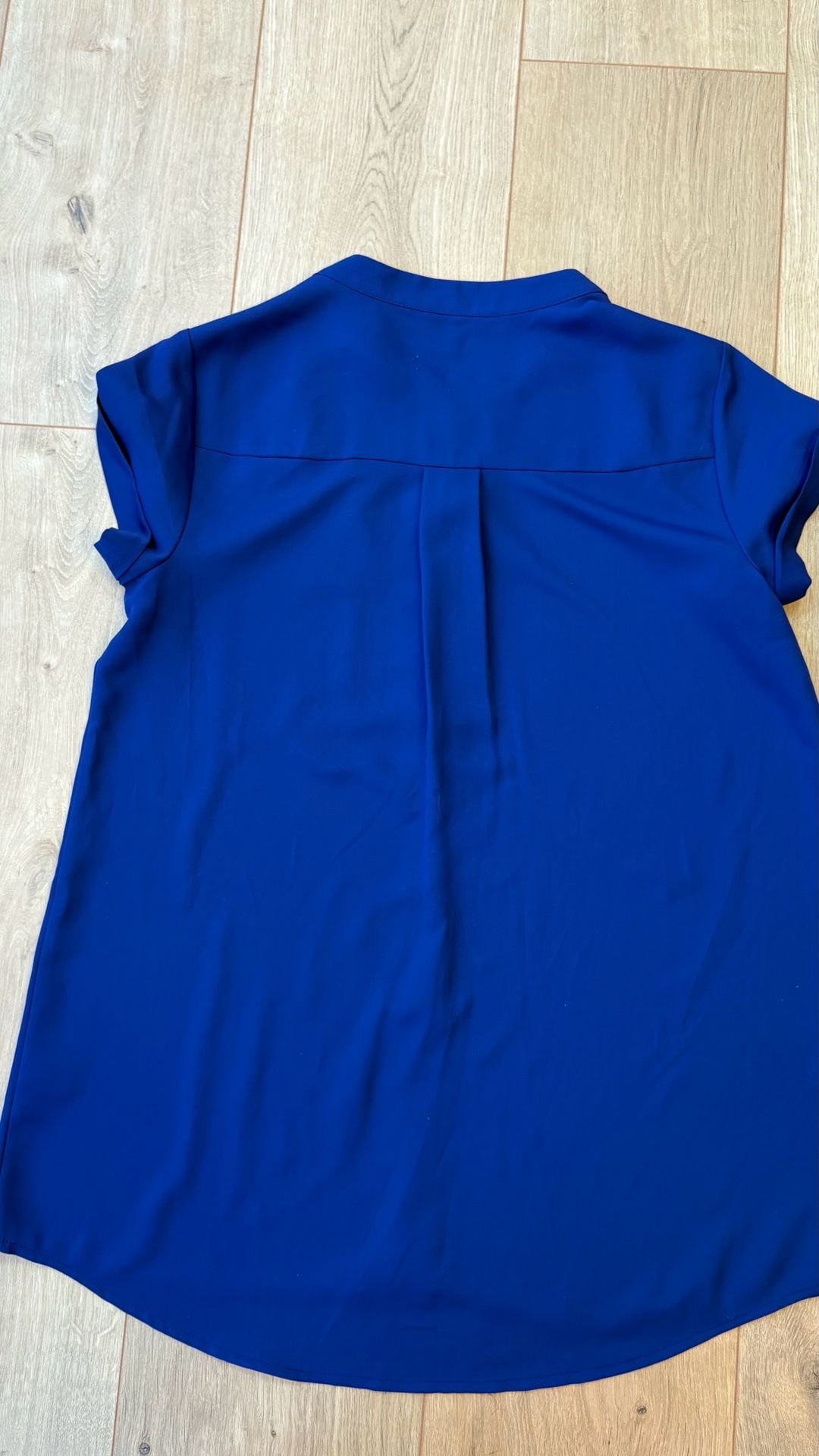 Simply Vera Wang Blouse Size S Blue Short Sleeve 6
