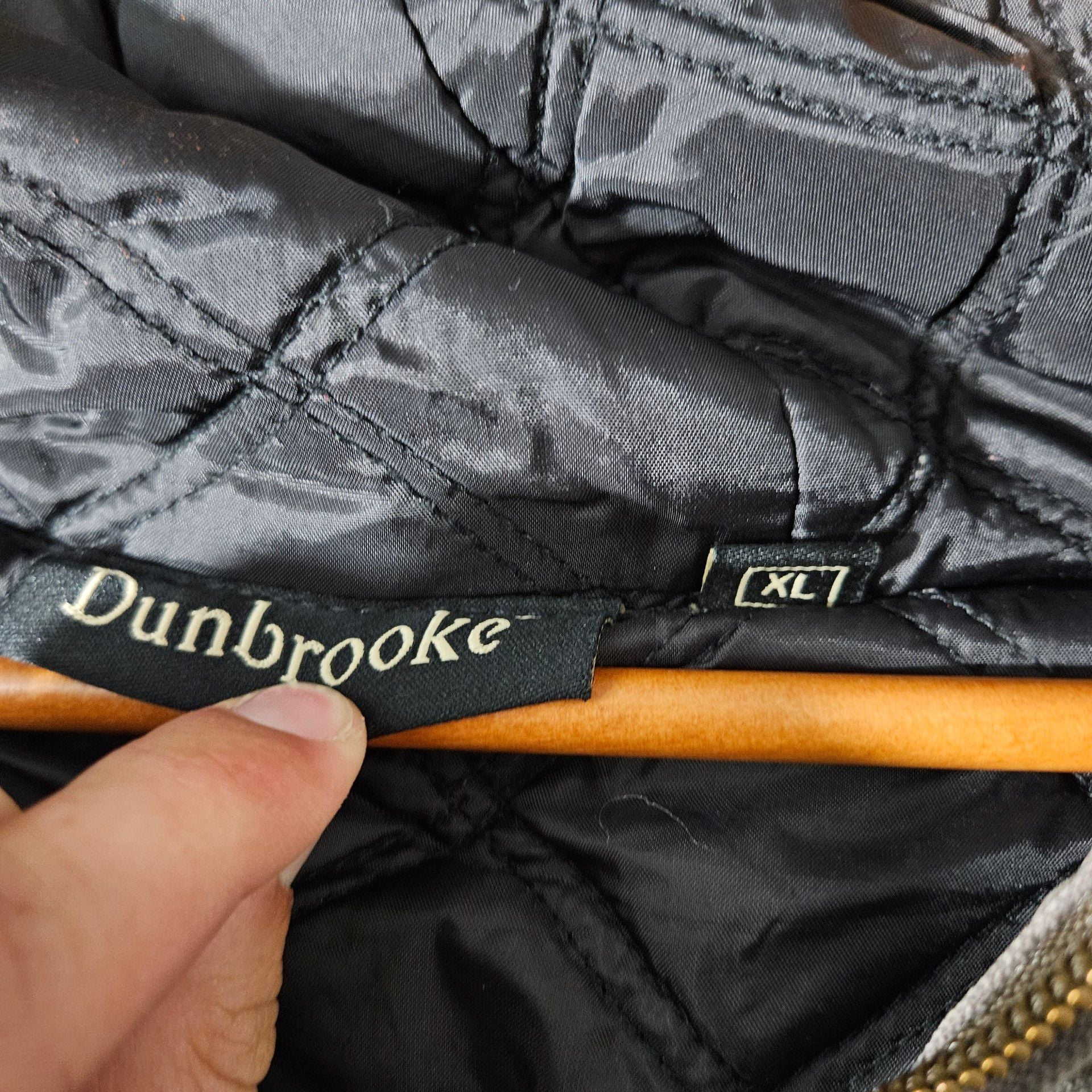 Dunbrooke Quilted Hooded Canvas Work Jacket XL Brown With Orange Spray 7