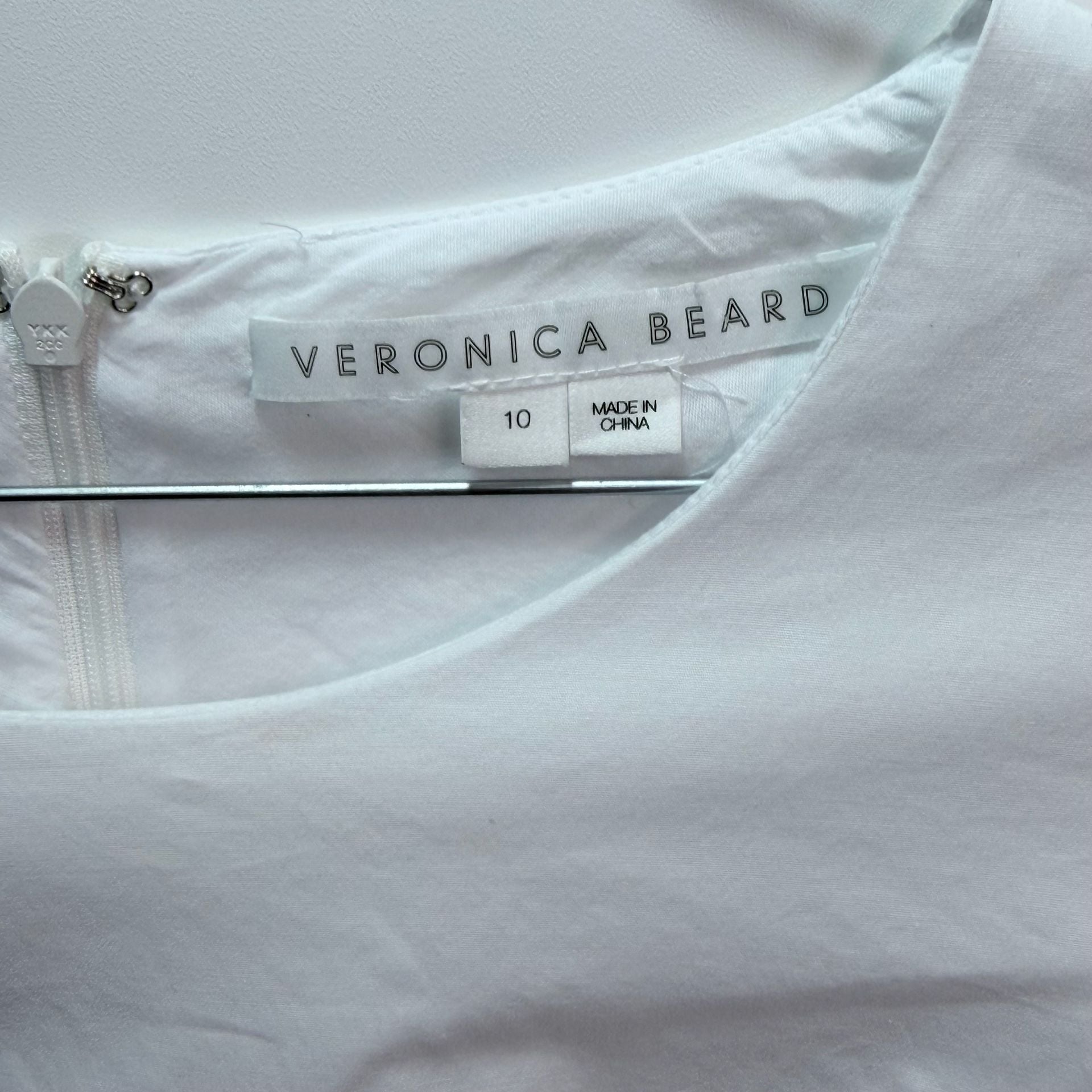 Veronica Beard Dress Size 10 White Cotton Long Sleeve Mini Dress 2