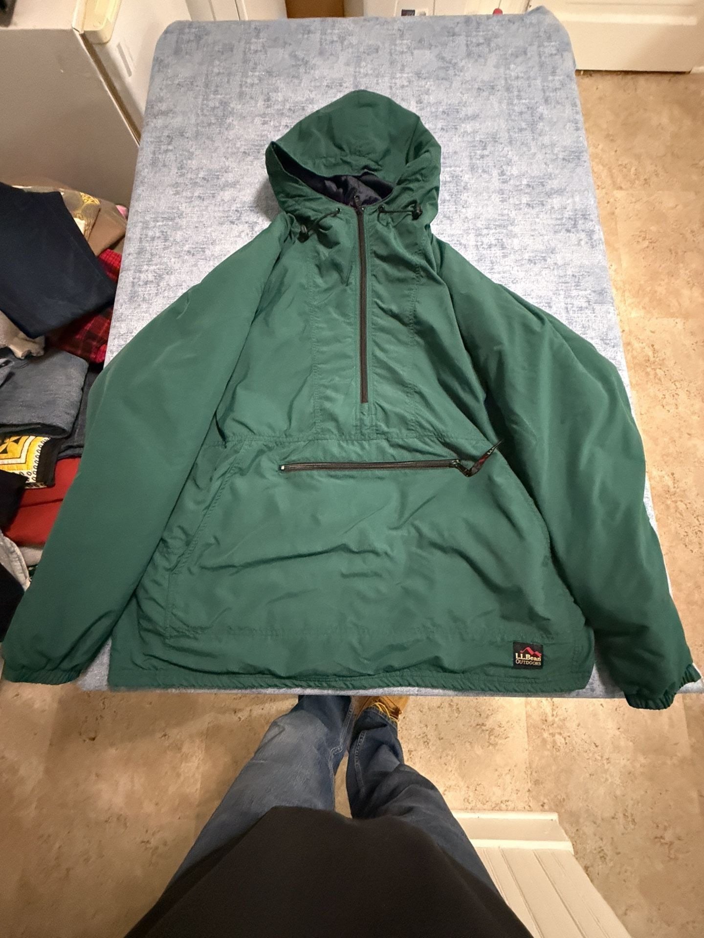 L.L.Bean Anorak Jacket Size XX-Large Green Thinsulate Pullover Hooded 2