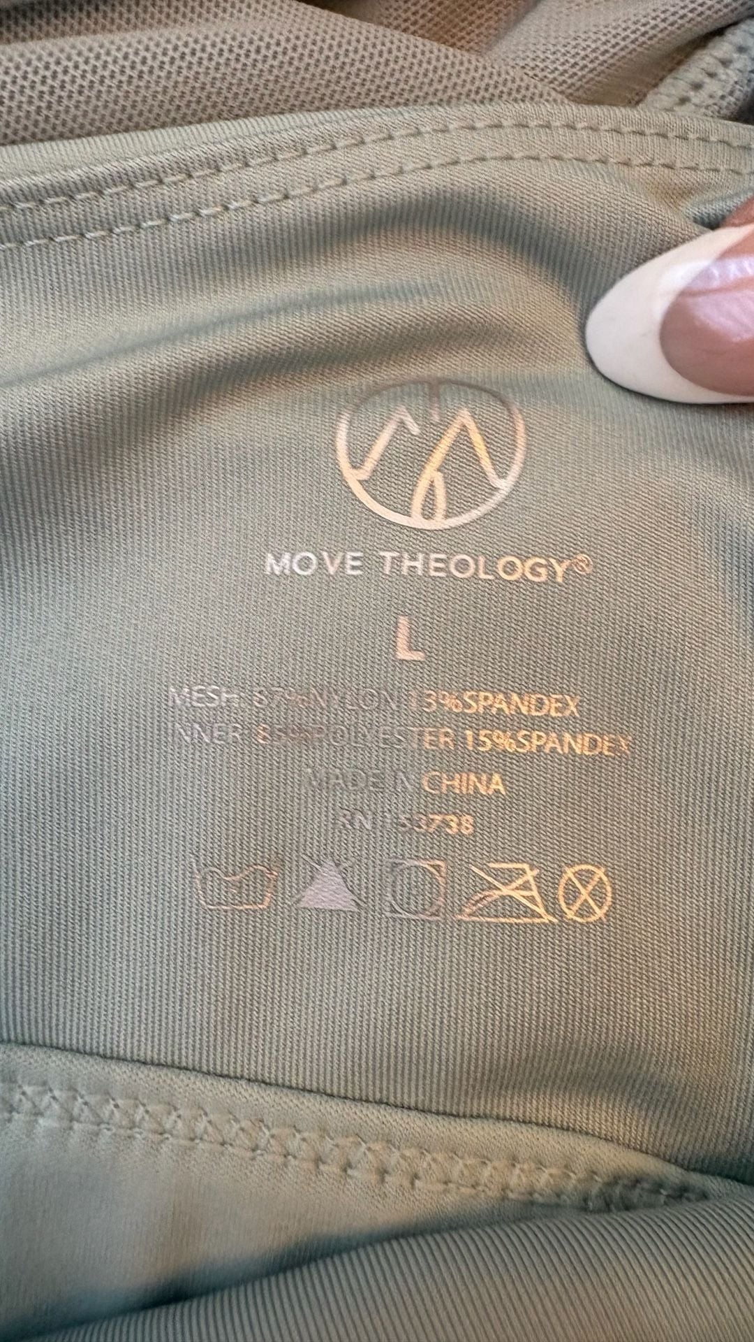 Move Theology Long Sleeve Crop Top Size L Light Blue Athletic 4