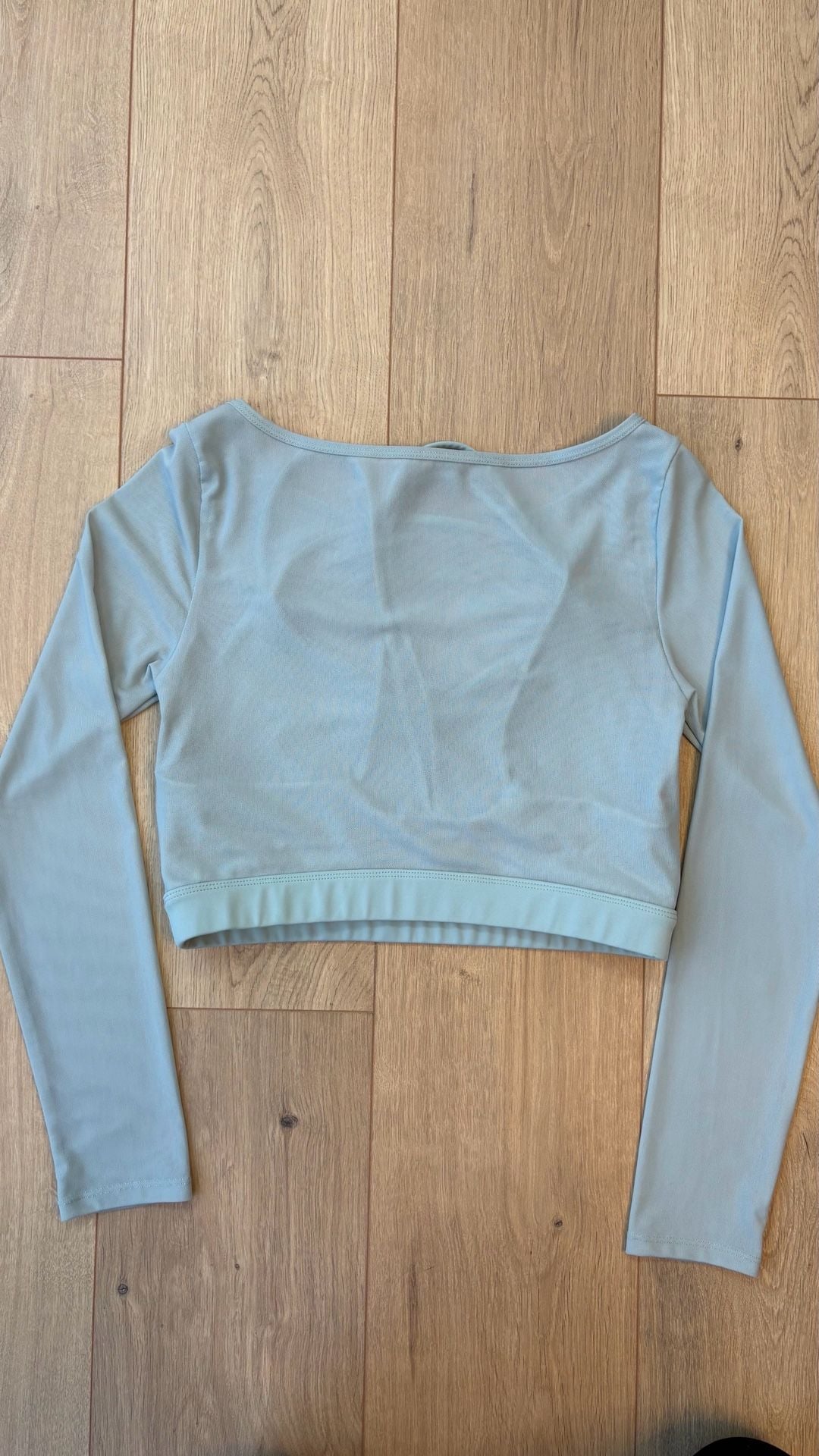 Move Theology Long Sleeve Crop Top Size L Light Blue Athletic 6