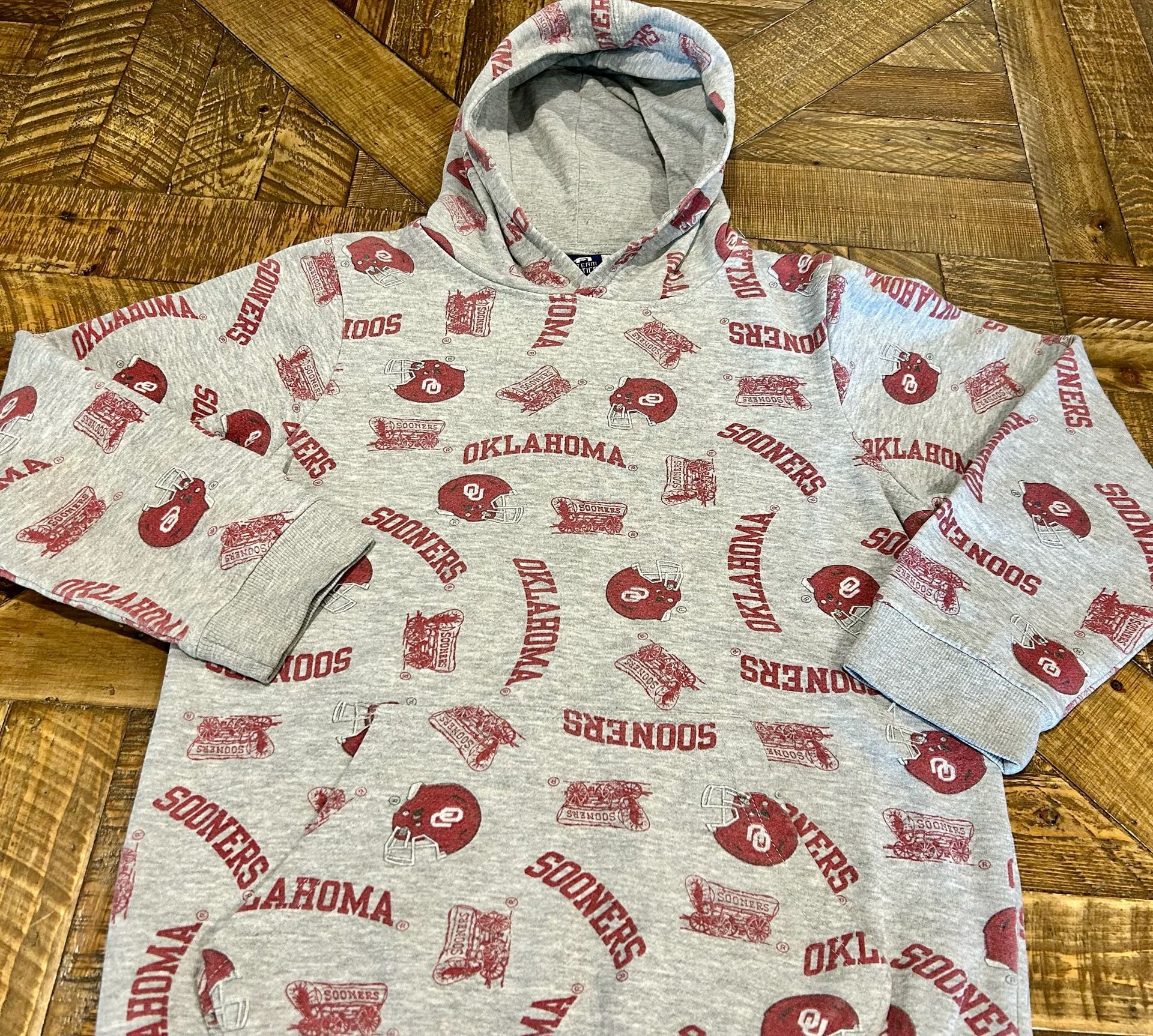 Team Athletics Oklahoma Sooners Hoodie Size XL-EG-TG-14/16 Gray 2