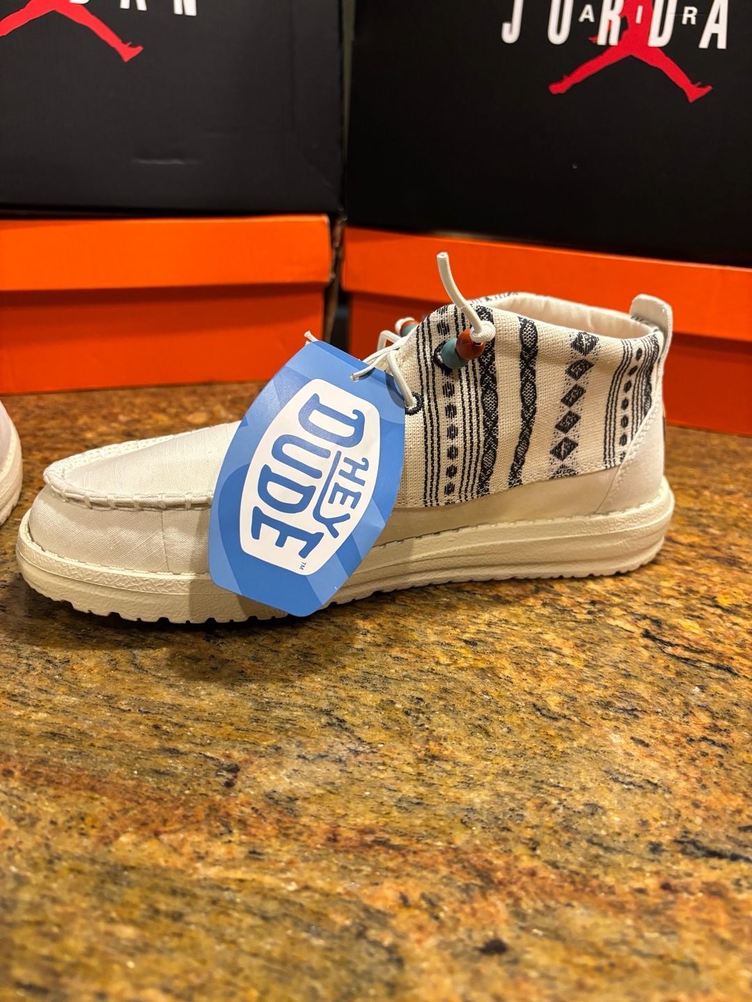 Hey Dude Wendy Mid Boho Mix Size 8 Baja Cream Shoes 6