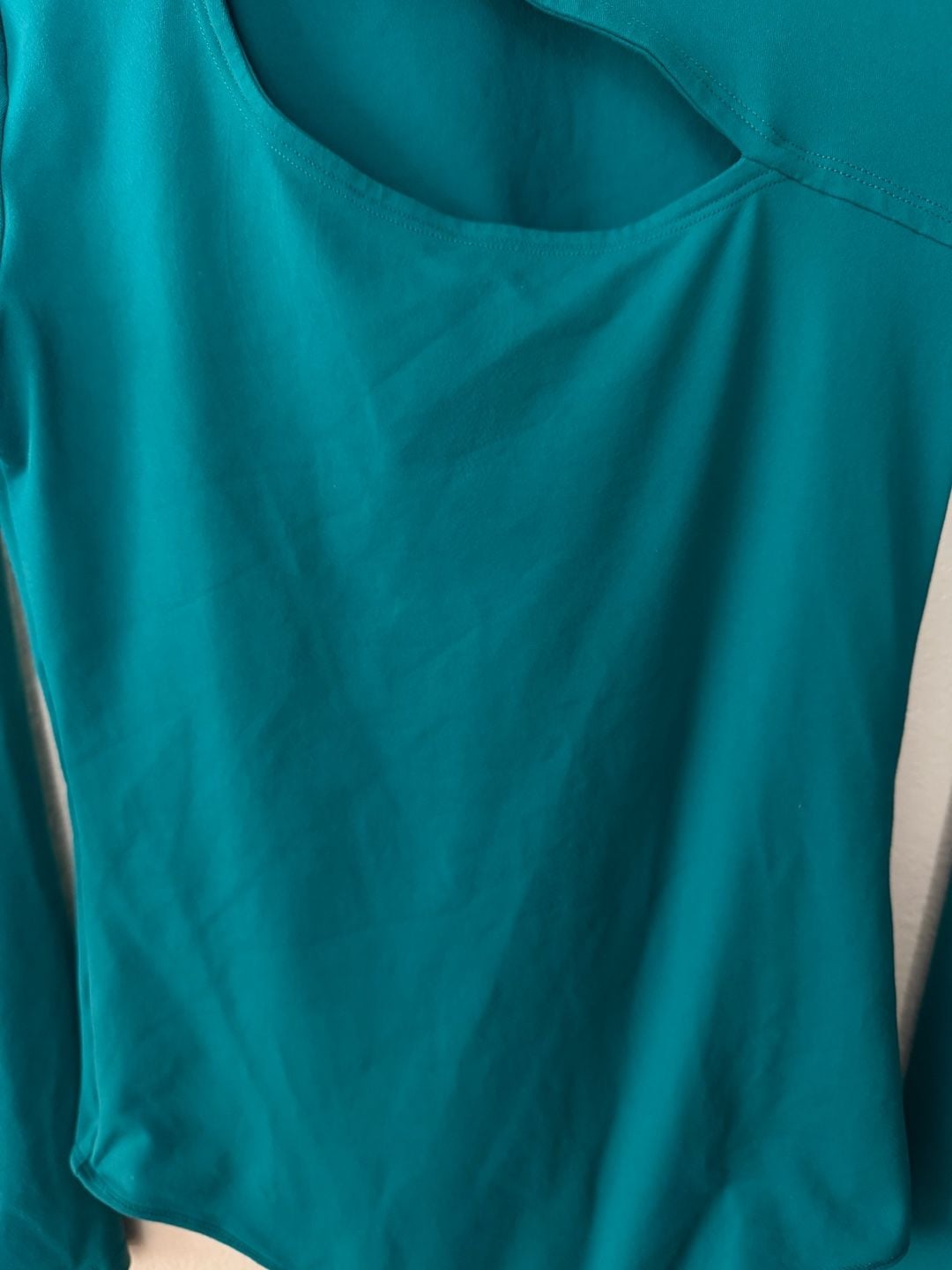 Abercrombie & Fitch Cutout Bodysuit Size M Teal Long Sleeve 3