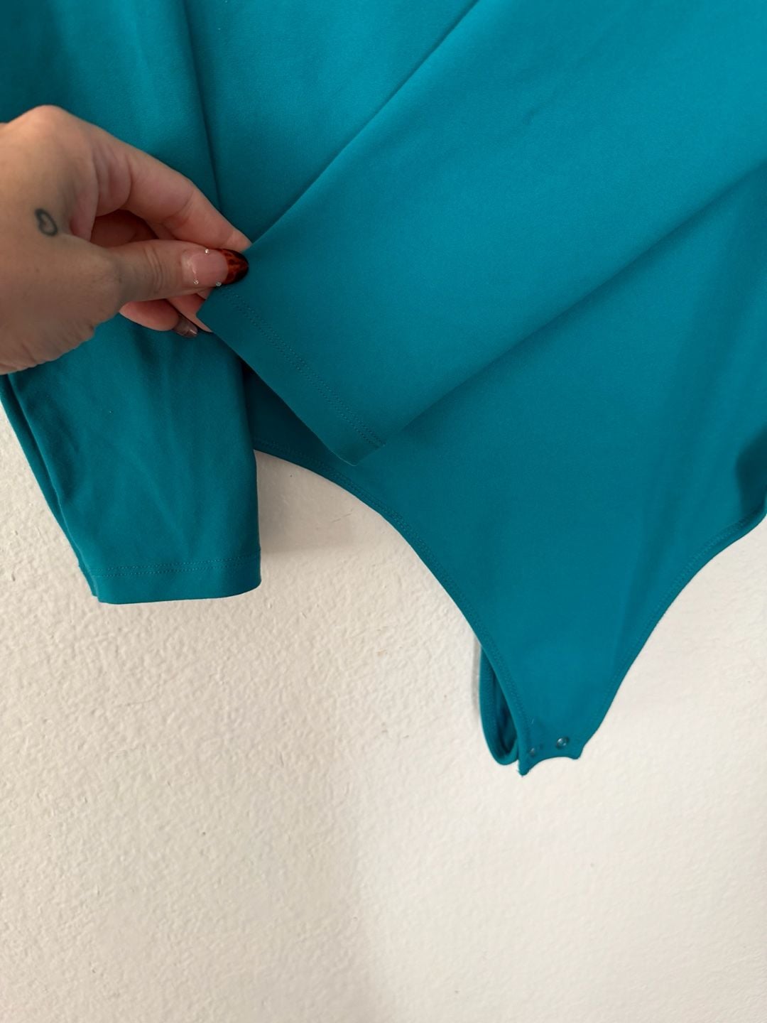 Abercrombie & Fitch Cutout Bodysuit Size M Teal Long Sleeve 4