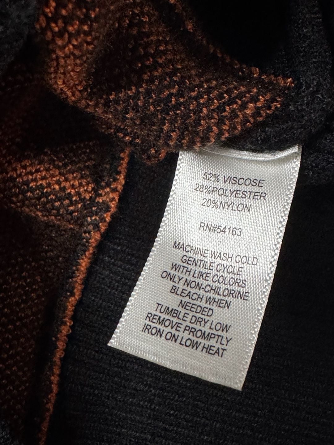 Marc New York Andrew Marc Windowpane Plaid Batwing Sweater L Black Orange 6