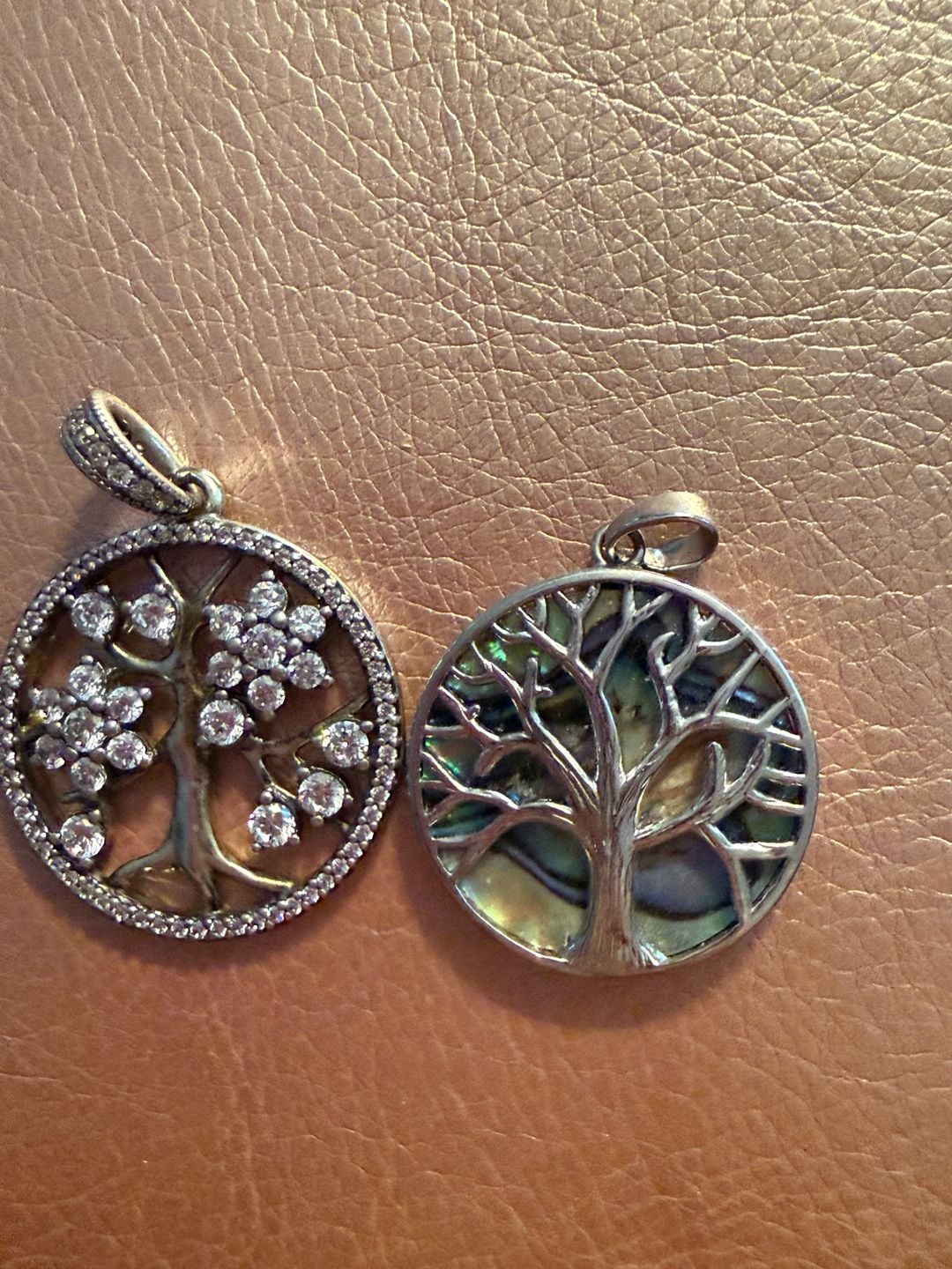 Tree Of Life Pendants Set of 2 Crystal And Abalone Shell S925ale 6