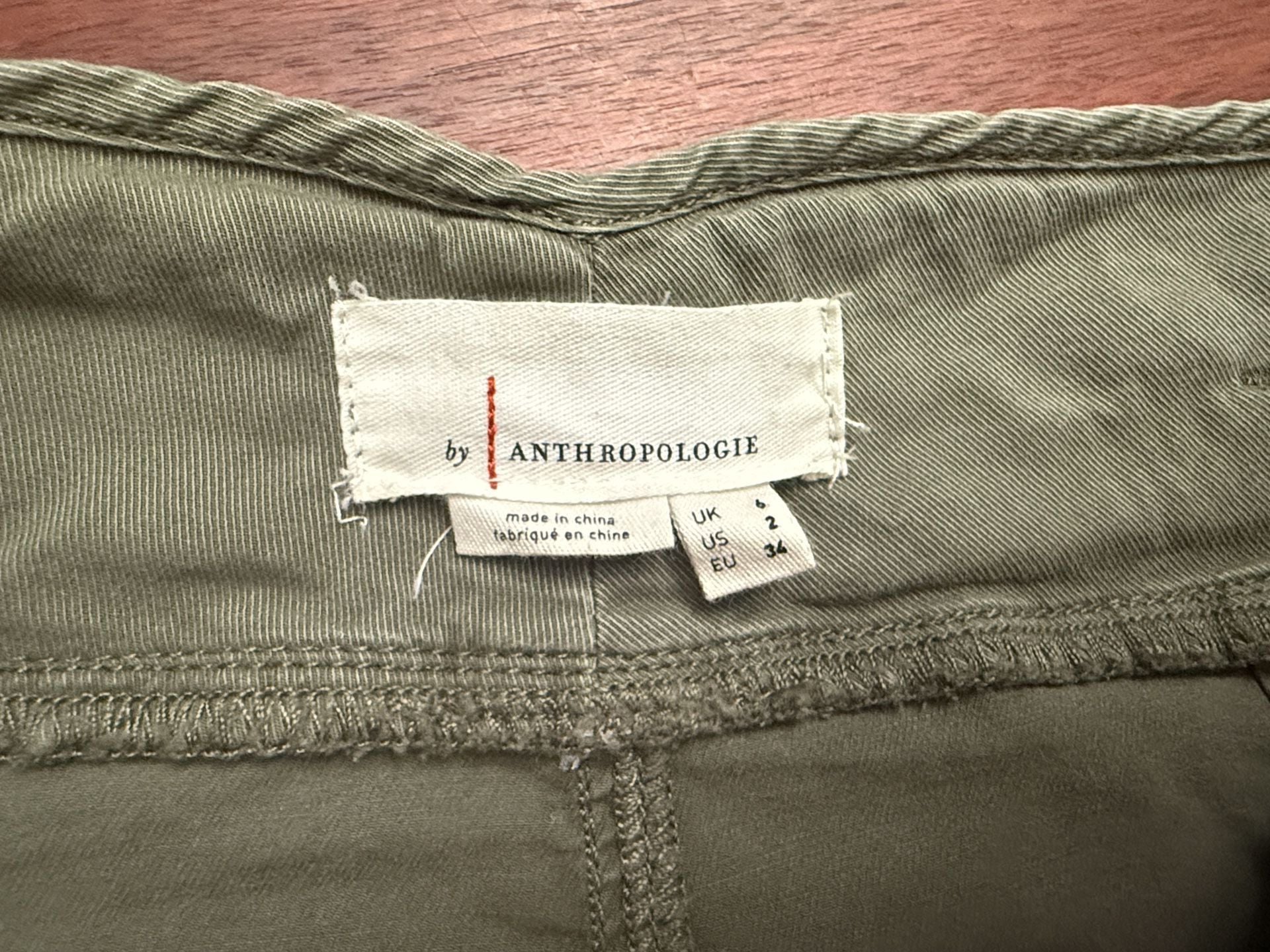 Anthropologie high waste Utility Shorts Size 2 Green Cotton Button-Fly 4