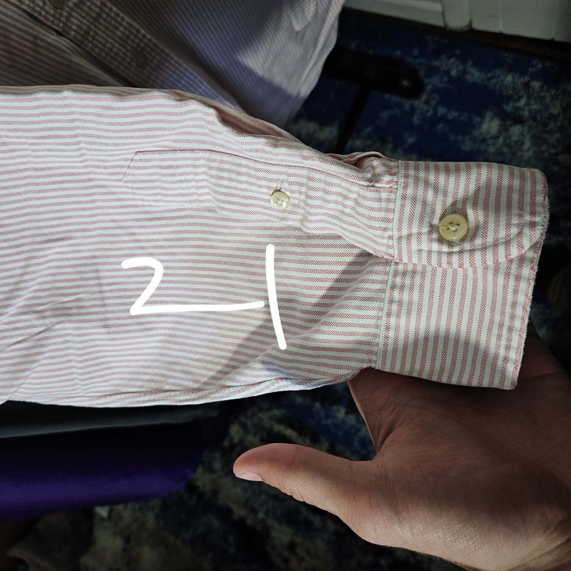 Ralph Lauren Flesh Pony Striped Button Down Shirt 4