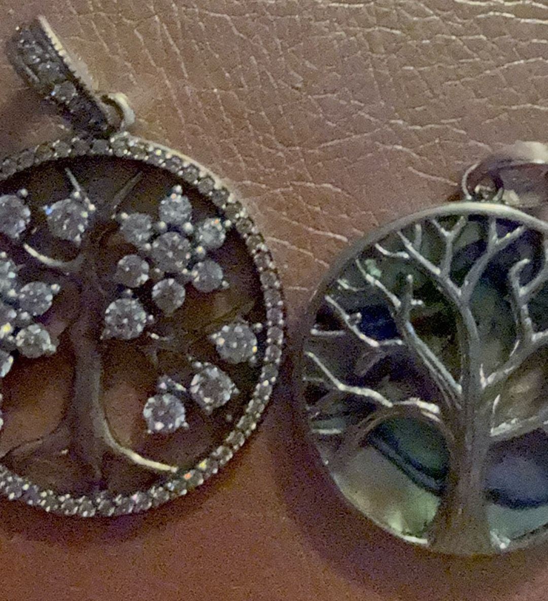 Tree Of Life Pendants Set of 2 Crystal And Abalone Shell S925ale 4